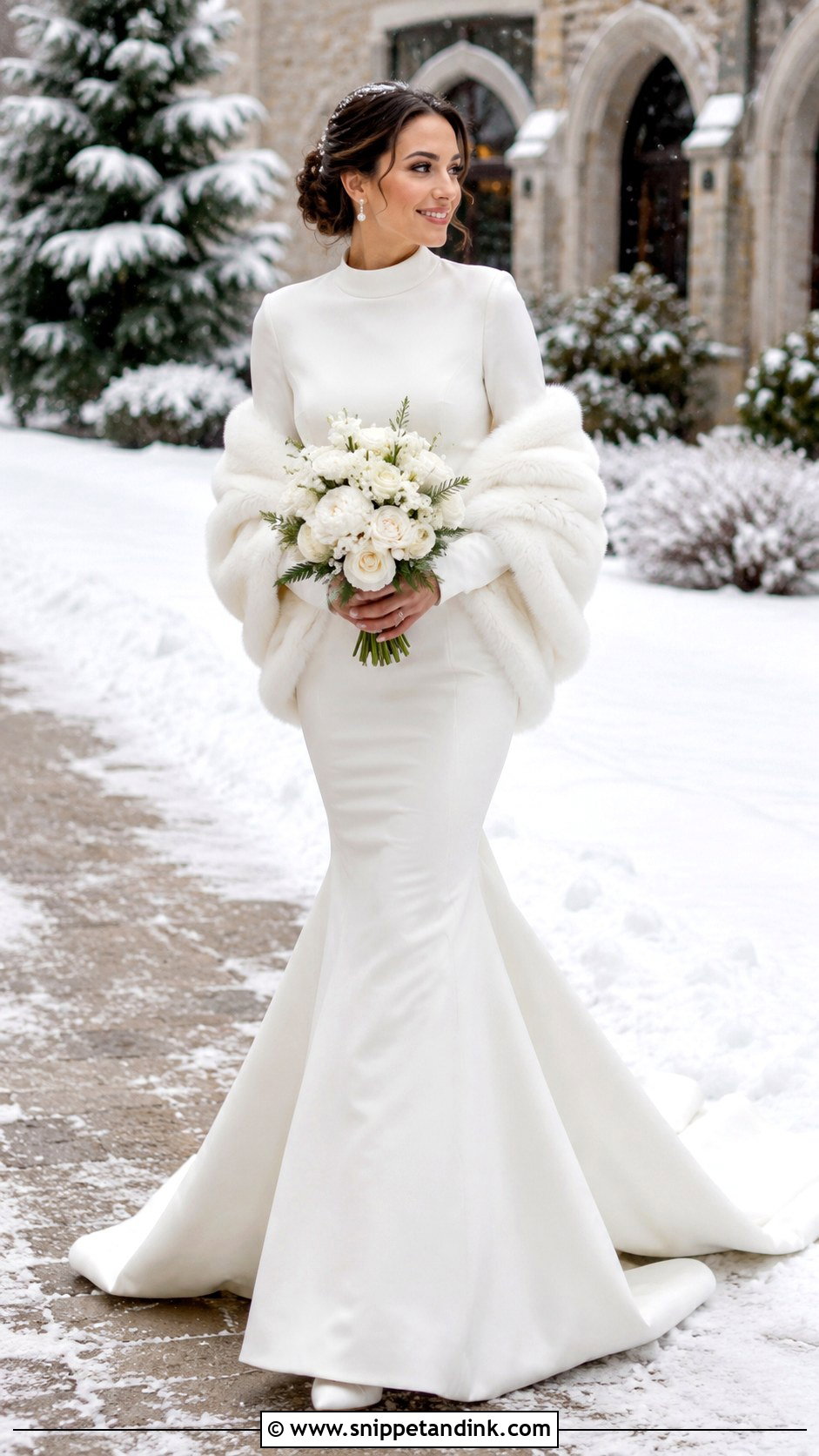 Winter Long Sleeve Mermaid Wedding Dress - Snippet and Ink - 25 Long Sleeve Mermaid Wedding Dress Ideas