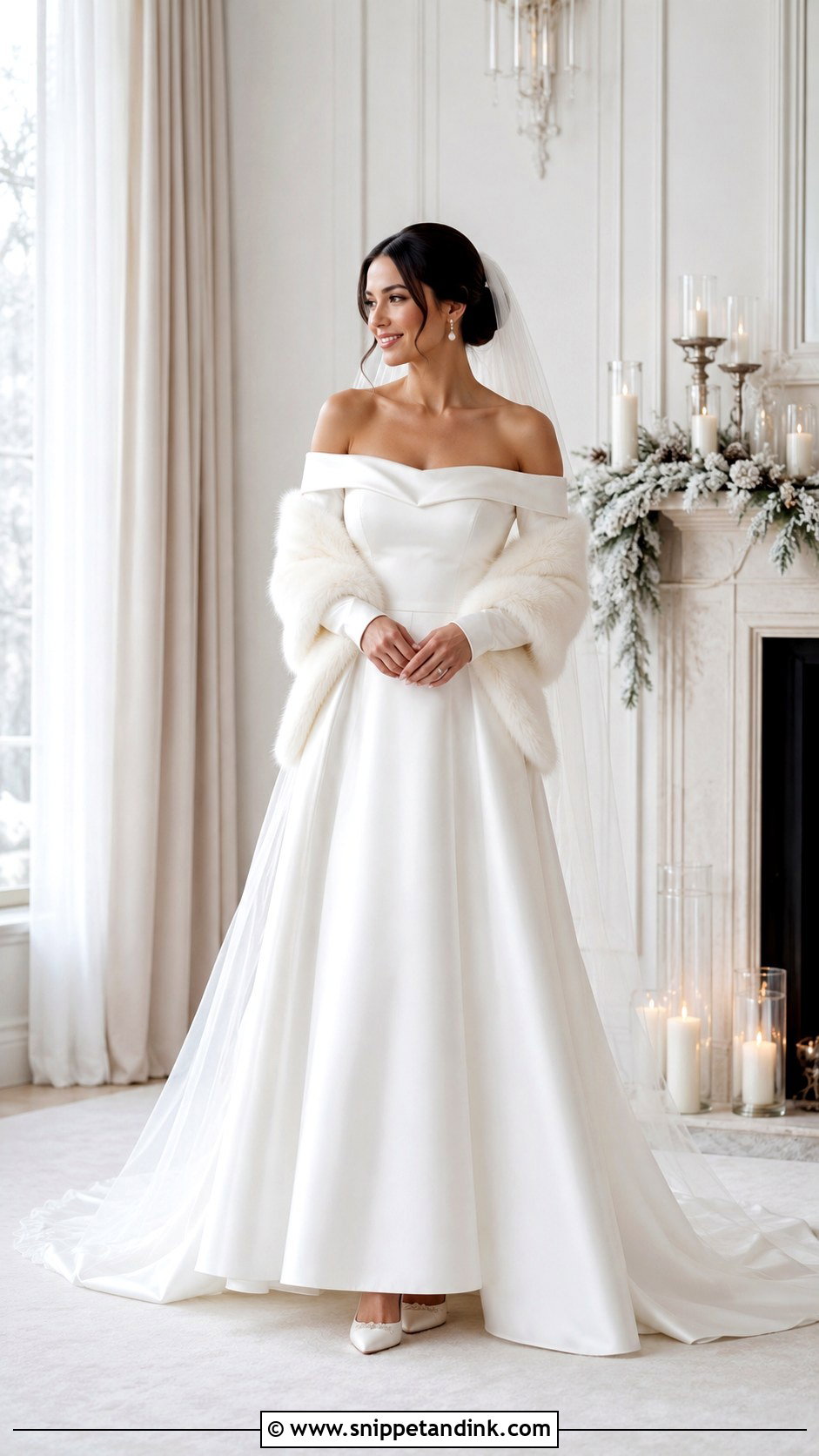 Winter Long Sleeve Off Shoulder Wedding Dress - Snippet and Ink - 25 Long Sleeve Off Shoulder Wedding Dress Ideas