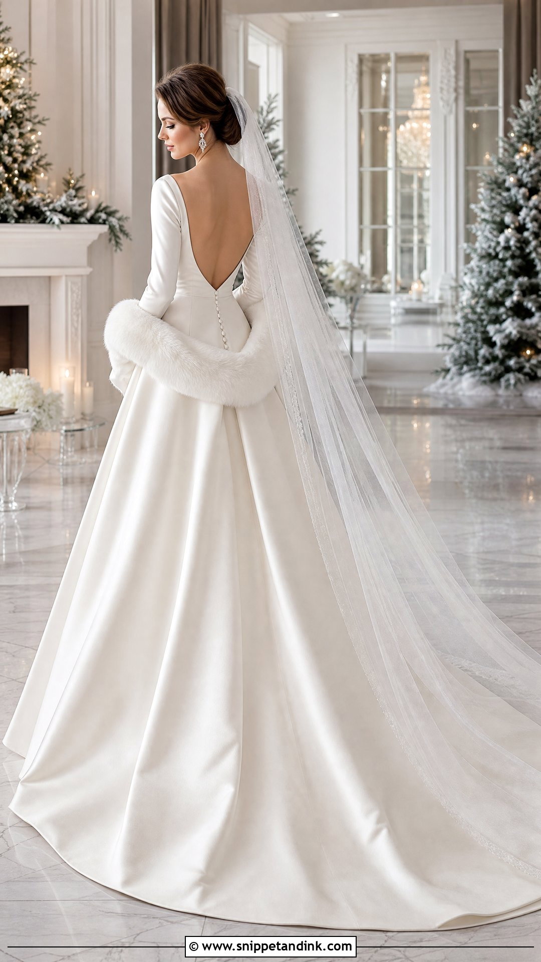 Winter Long Sleeve Open Back Wedding Dress - Snippet and Ink - 25 Long Sleeve Open Back Wedding Dress Ideas