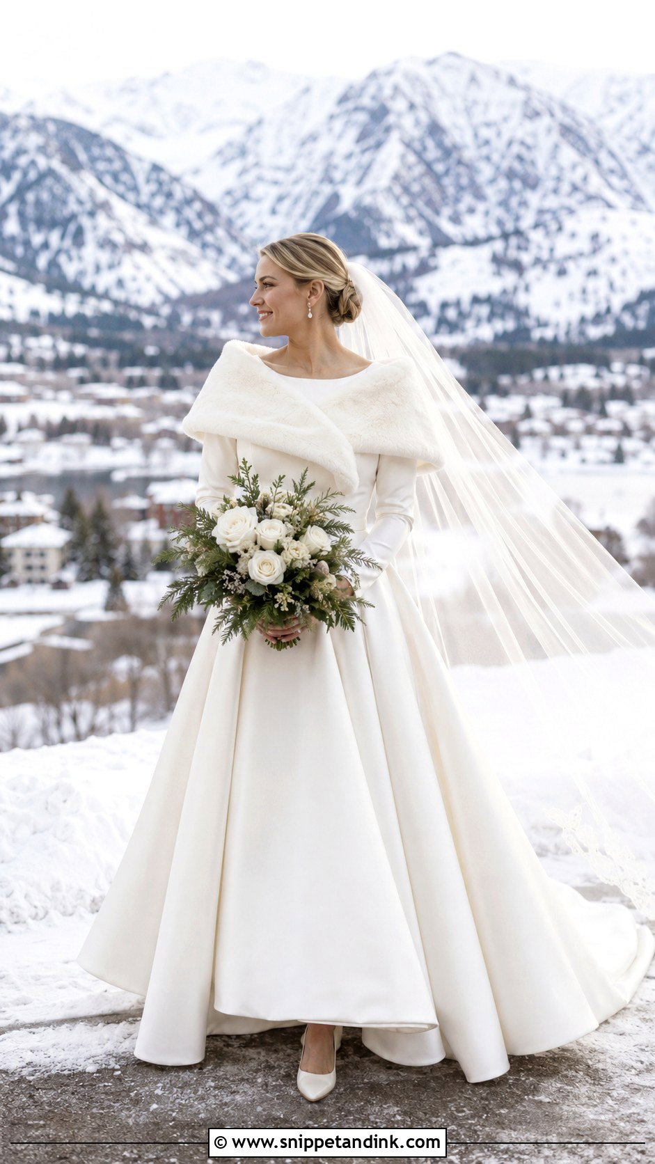 Winter Long Sleeve Utah Wedding Dress - Snippet and Ink - 20 Utah Wedding Dress Ideas