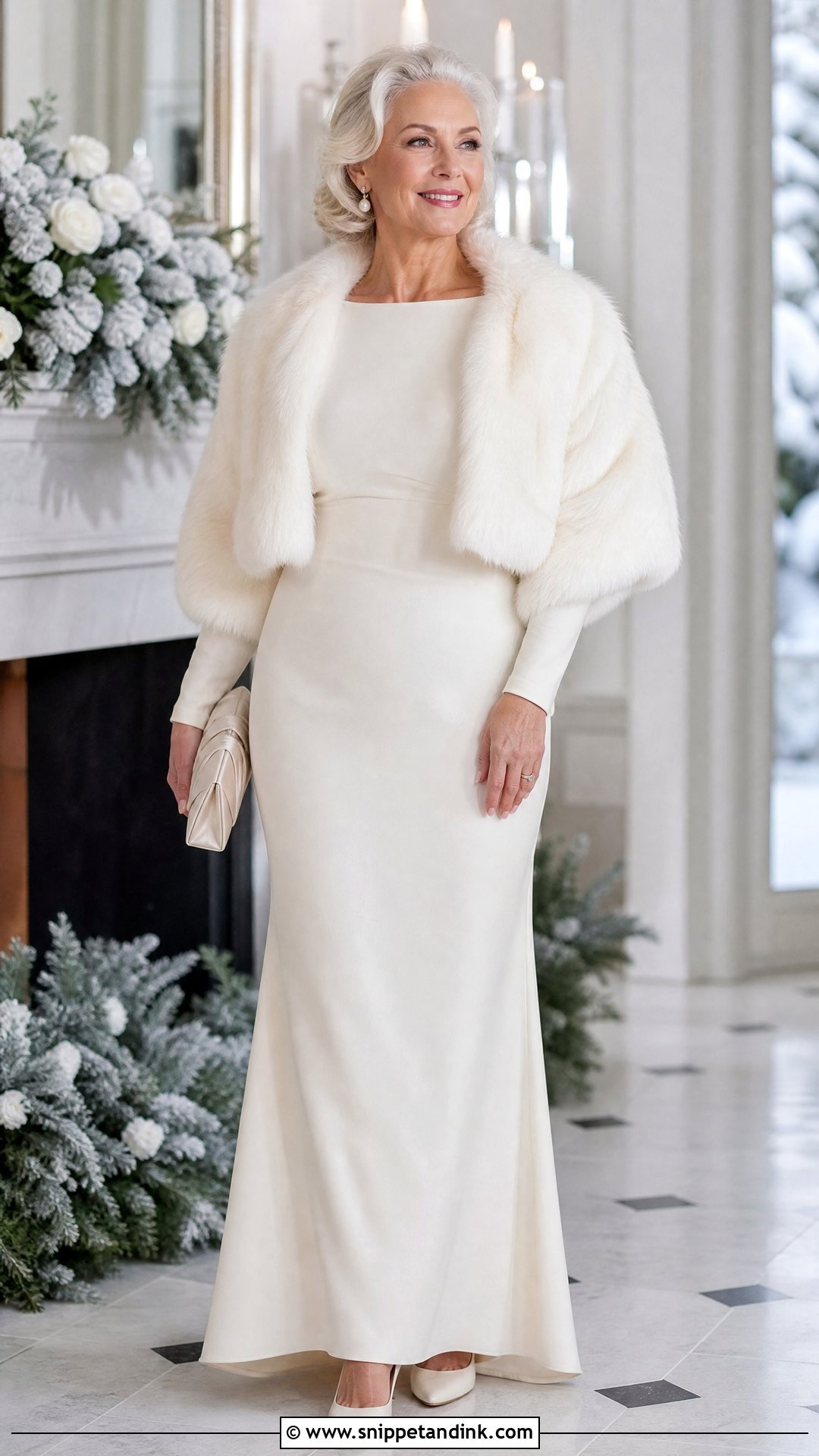Winter Long Sleeve Wedding Dress - Snippet and Ink - 20 Older Women Wedding Dresses