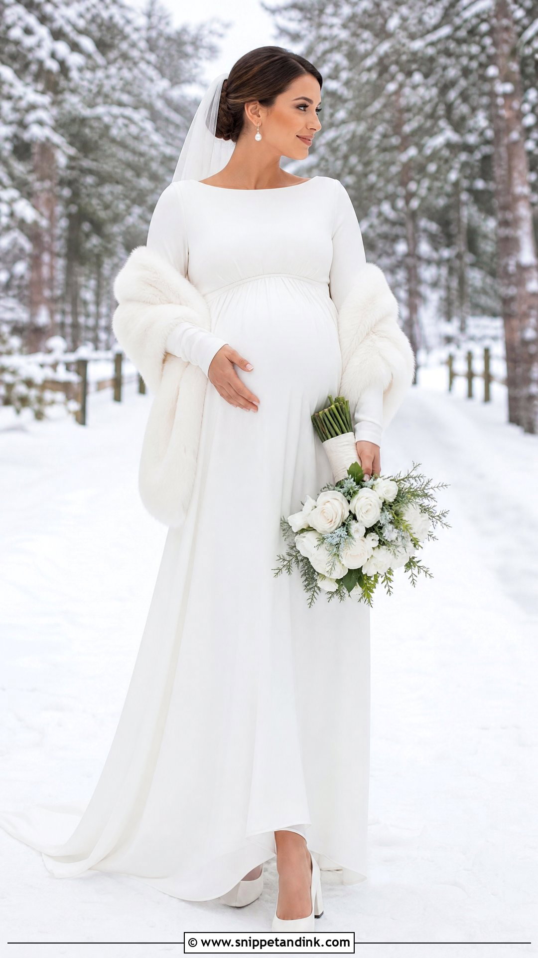 Winter Maternity Bridal Gown - Snippet and Ink - 25 Maternity Bridal Gowns
