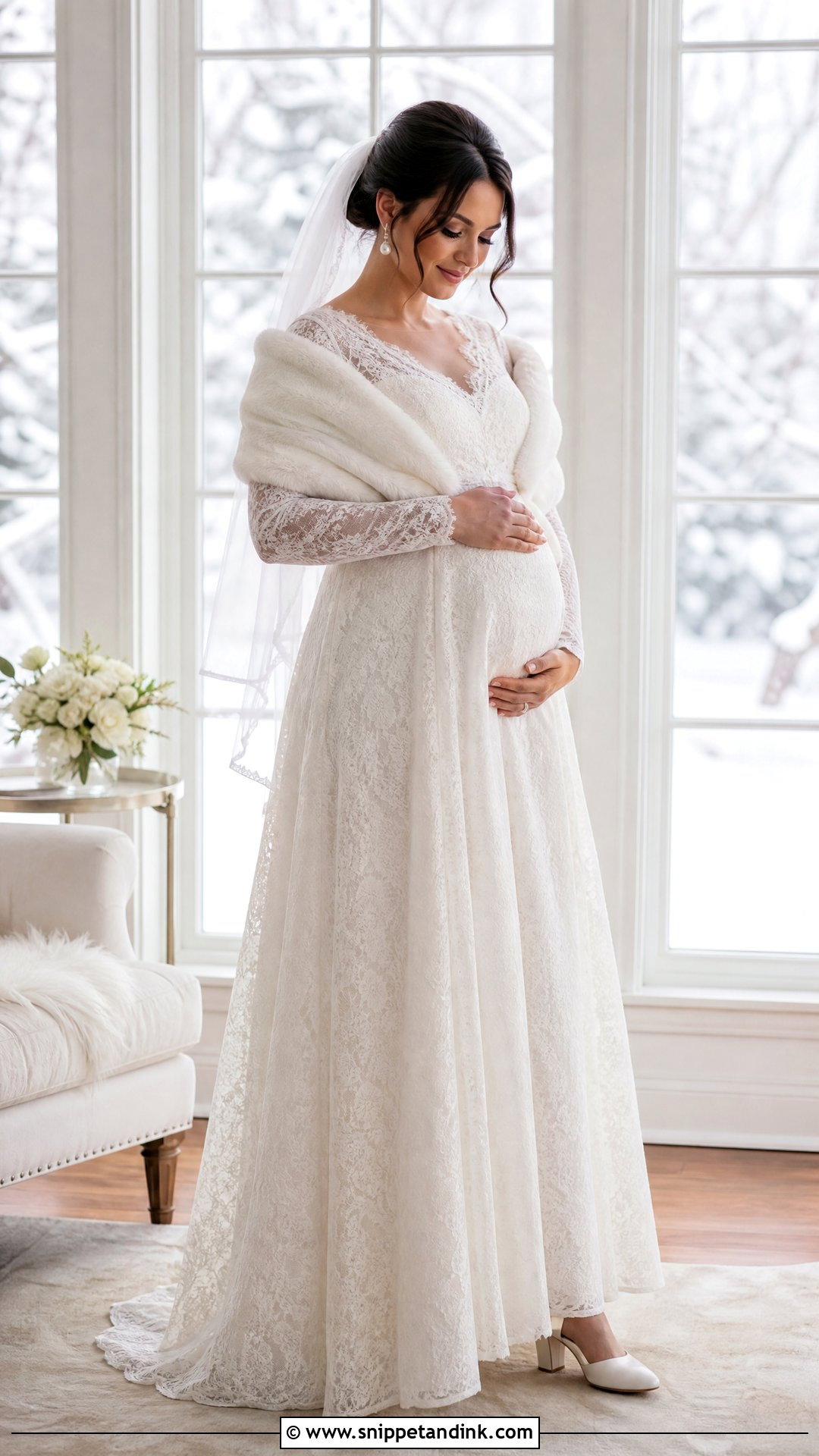 Winter Maternity Wedding Dress - Snippet and Ink - 25 Wedding Dress for Pregnant Bride Ideas