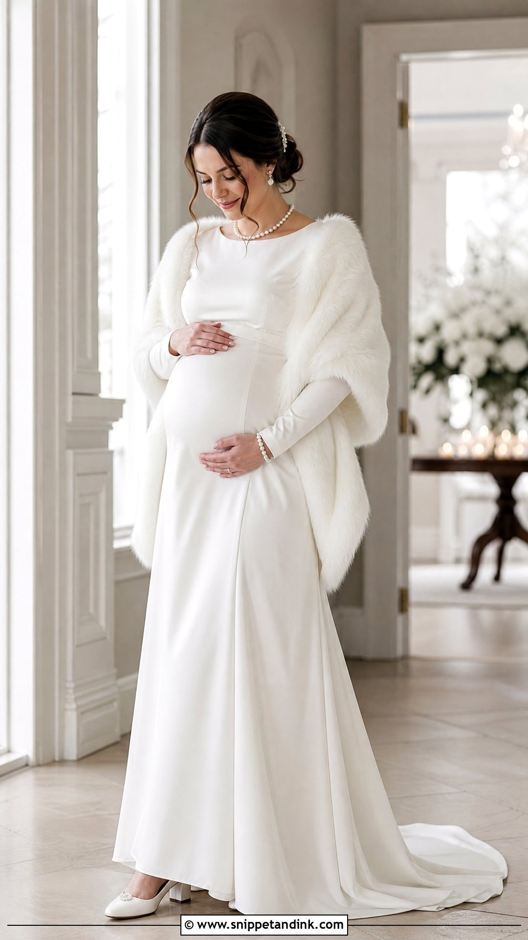 Winter Maternity Wedding Gown - Snippet and Ink - 25 Maternity Wedding Gown Ideas