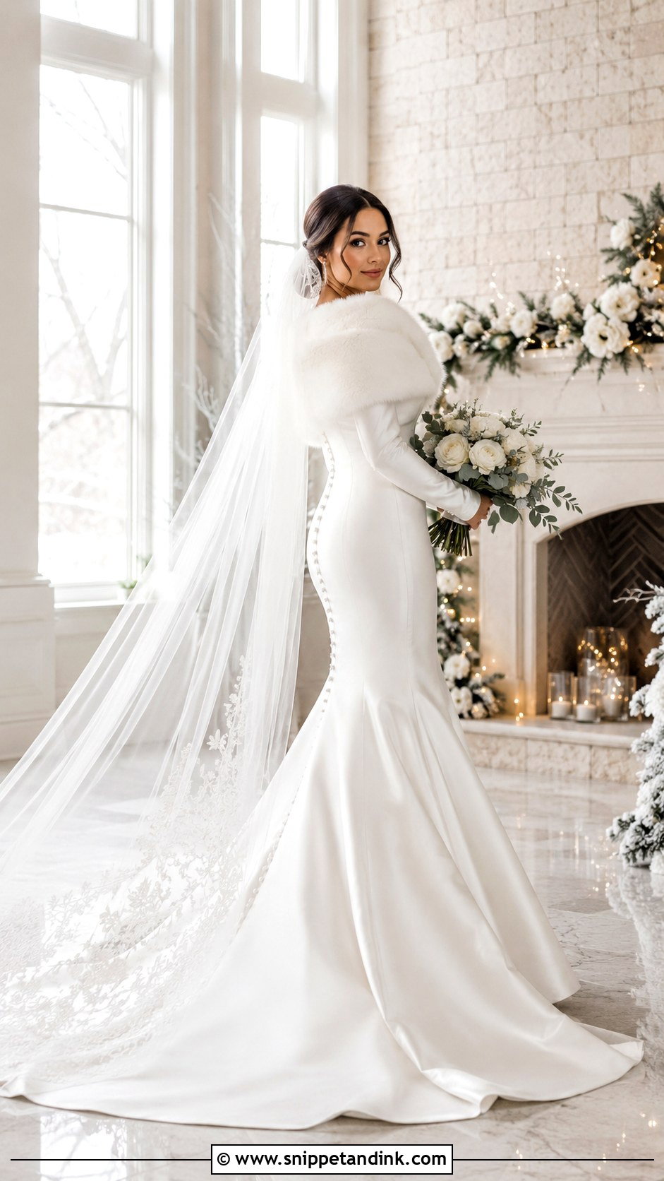 Winter Mermaid Wedding Dress With Sleeves - Snippet and Ink - 30 Mermaid Wedding Dress with Sleeves