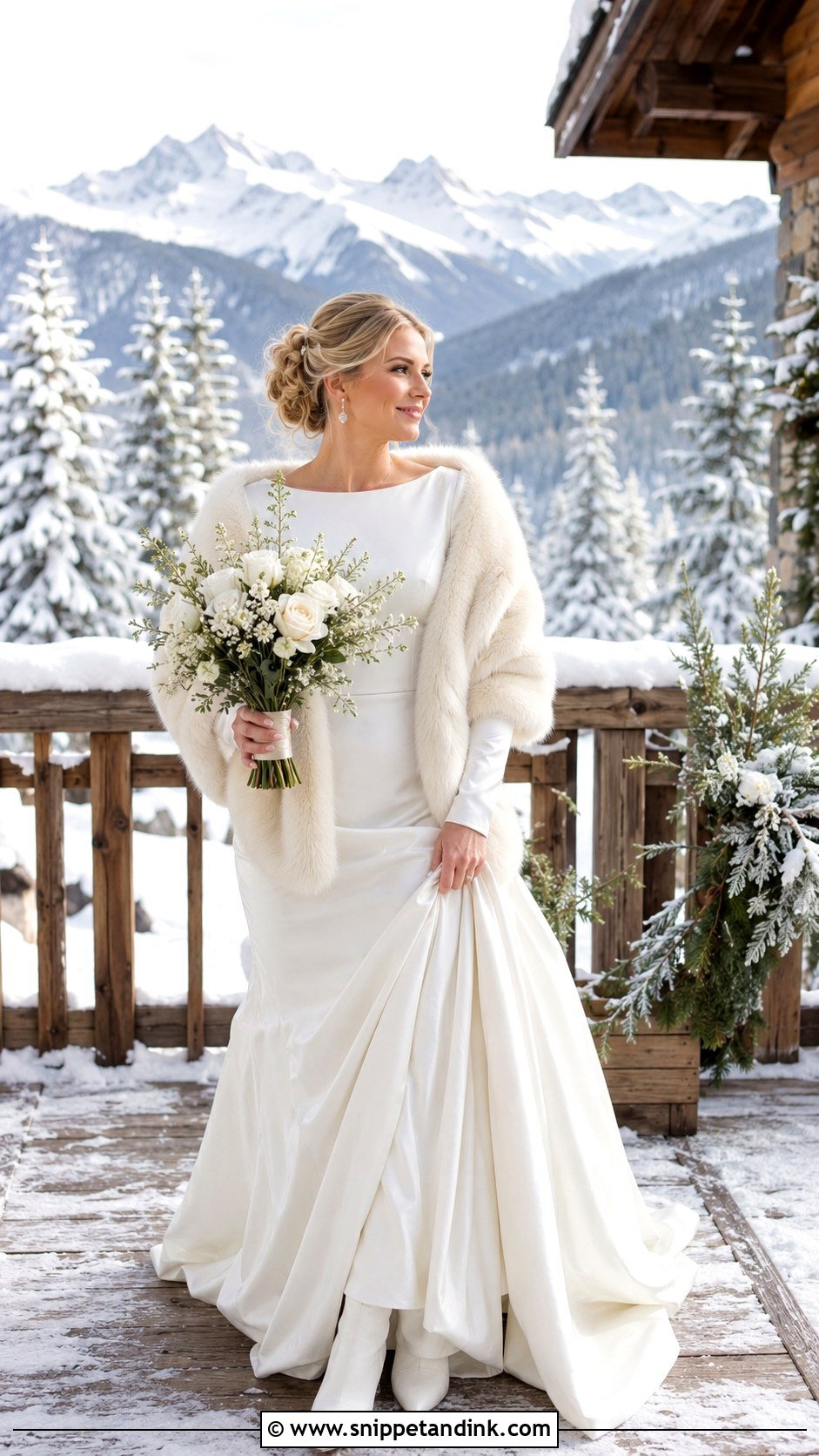 Winter Mountain Wedding Dress - Snippet and Ink - 25 Mountain Wedding Dress Ideas