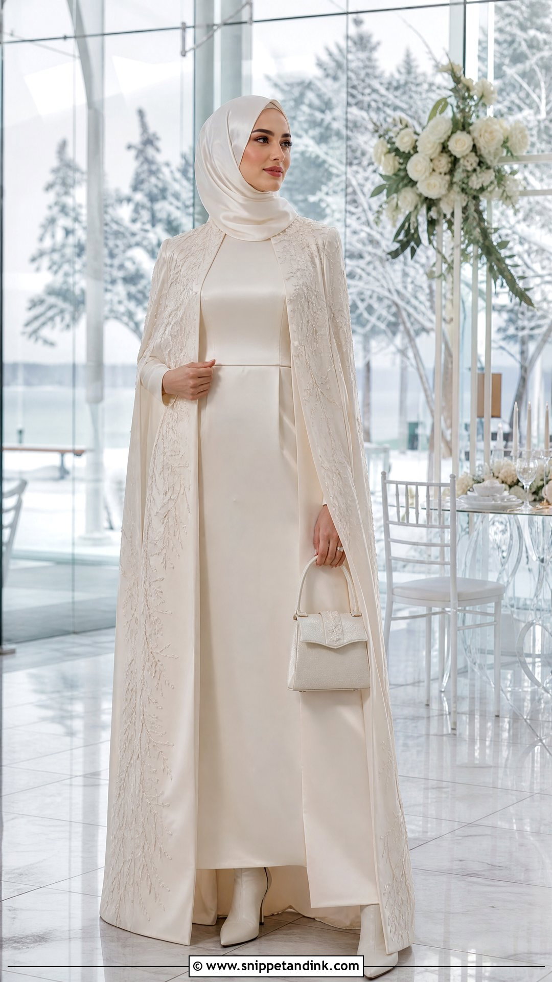 Winter Muslim Wedding Dress With Hijab - Snippet and Ink - 20 Islam Wedding Dress Ideas