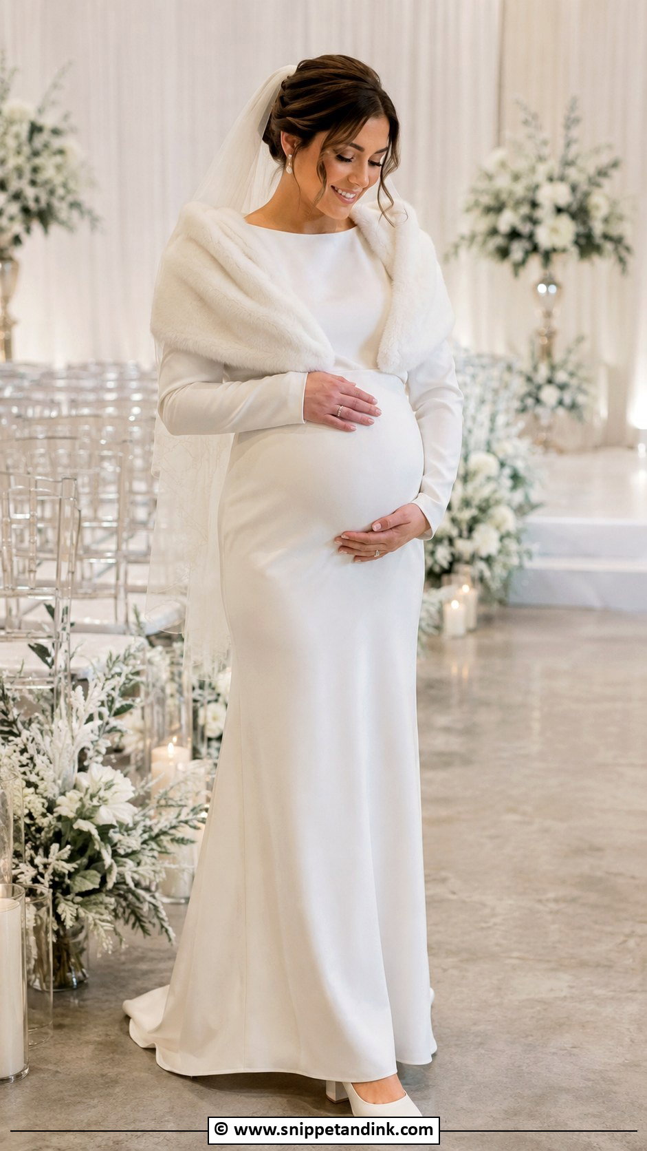 Winter Pregnant Wedding Dress - Snippet and Ink - 30 Pregnant Wedding Dress Ideas
