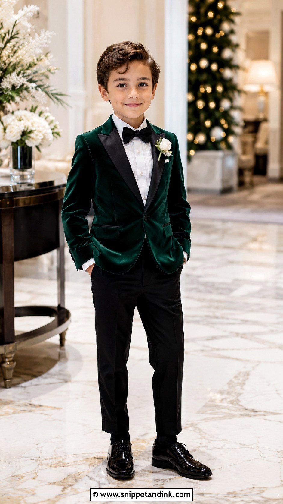 Winter Ring Bearer Outfit With Velvet Jacket - Snippet and Ink - 20 Bearer Outfit Ideas