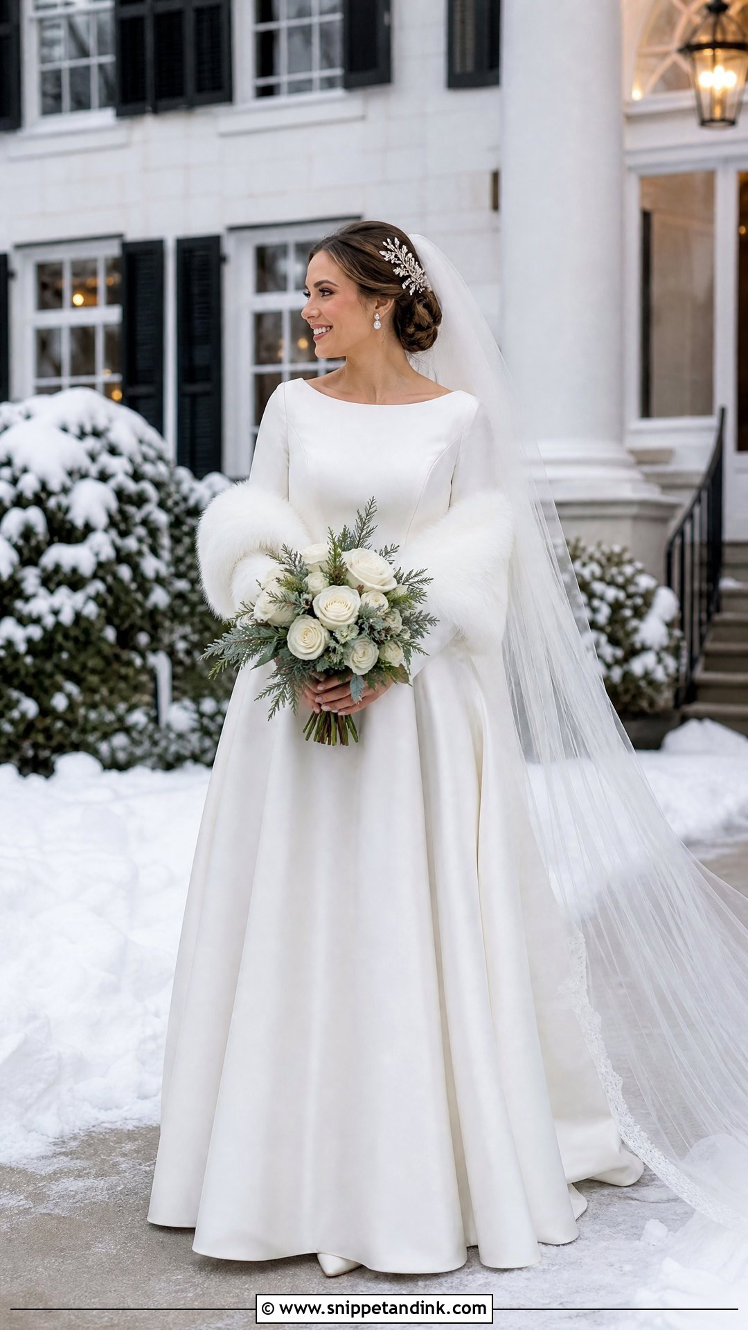 Winter Satin A Line Wedding Dress - Snippet and Ink - 25 Aline Wedding Dresses