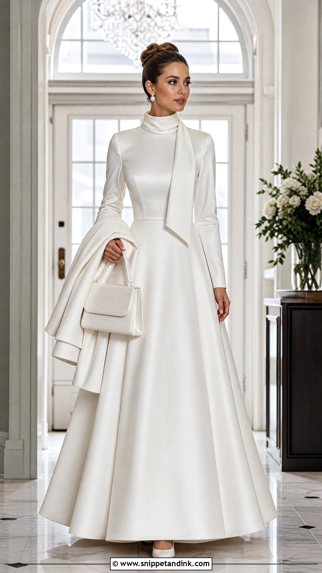 Winter Satin Scarf Wedding Dress - Snippet and Ink - 20 Scarf Wedding Dresses