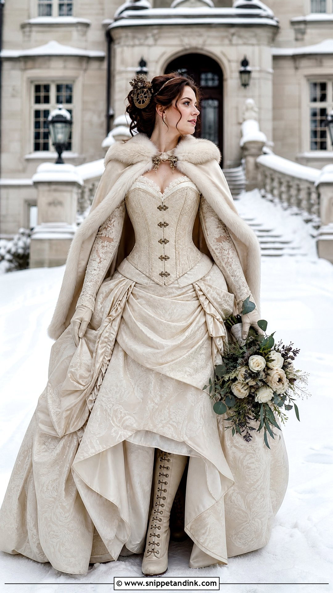 Winter Steampunk Wedding Dress - Snippet and Ink - 25 Steampunk Wedding Dress Ideas