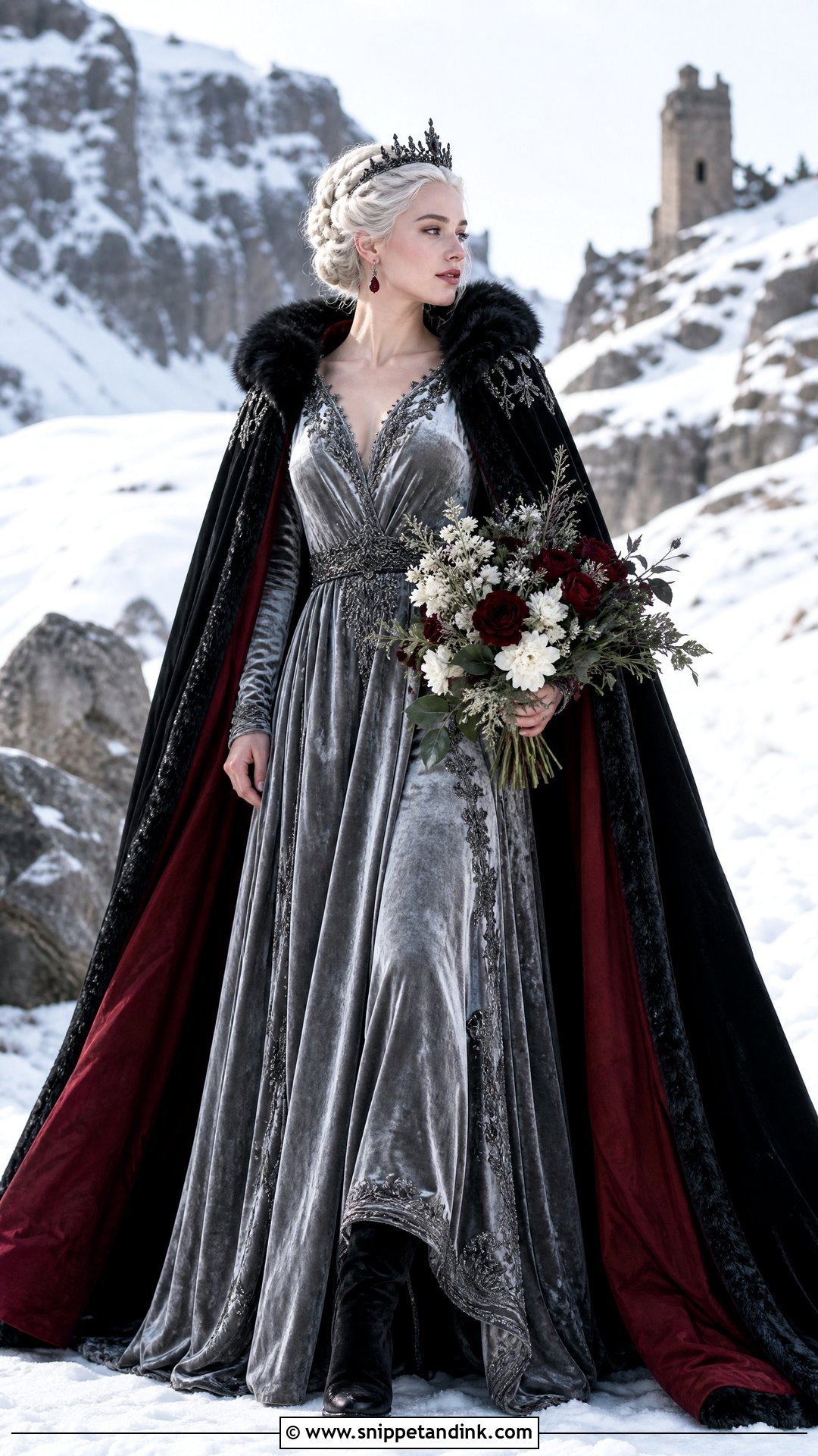 Winter Targaryen Wedding Dress With Fur Trim - Snippet and Ink - 20 Targaryen Wedding Dress Ideas