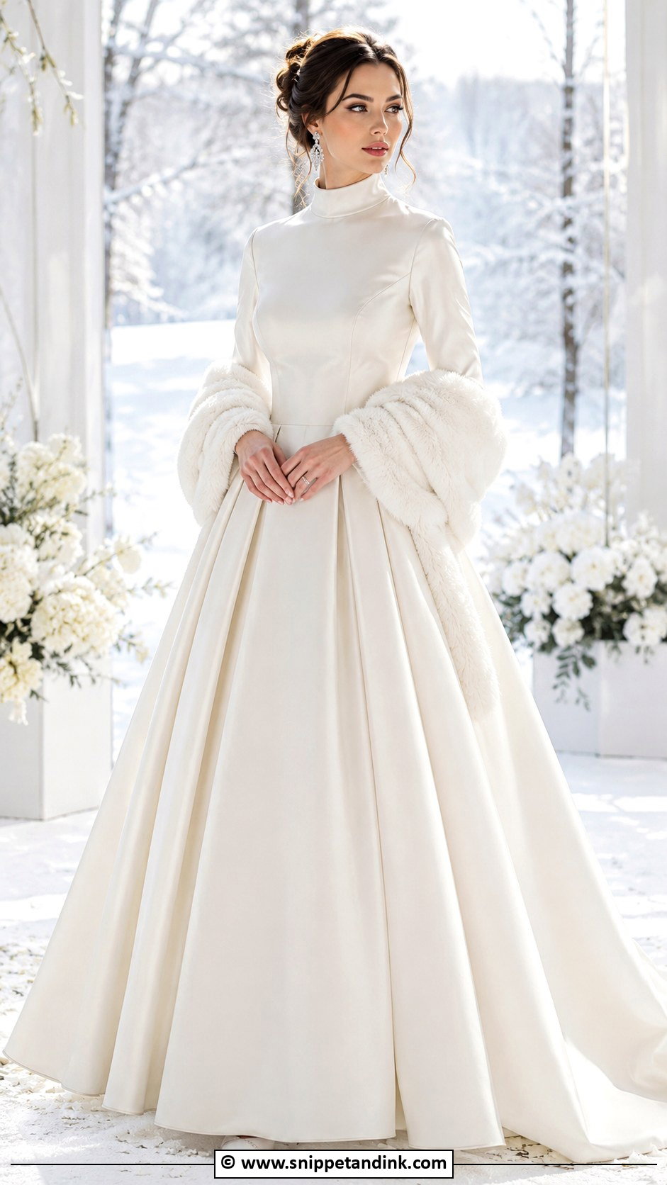 Winter Turtleneck Wedding Dress - Snippet and Ink - 25 Turtle Neck Wedding Dress Ideas