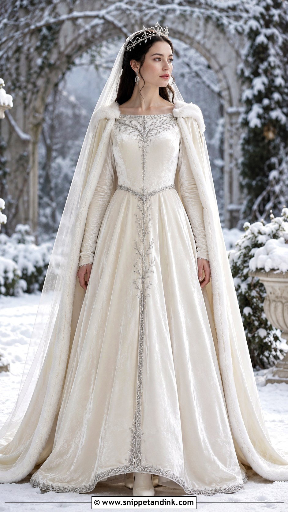 Winter Velvet Arwen Wedding Dress - Snippet and Ink - 20 Arwen Wedding Dress Ideas