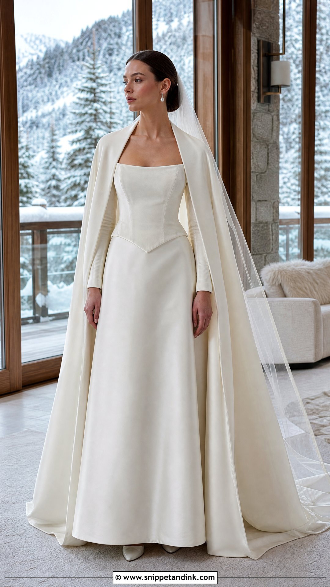 Winter Velvet Basque Waist Wedding Dress - Snippet and Ink - 20 Vintage Basque Waist Wedding Dress Ideas