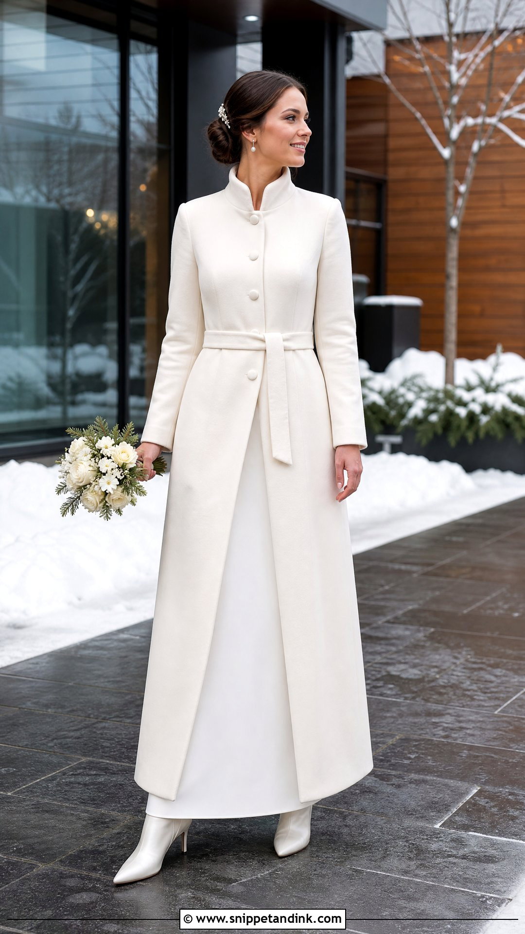 Winter Wedding Dress With Bridal Coat - Snippet and Ink - 20 Winter Wonderland Wedding Dress Ideas