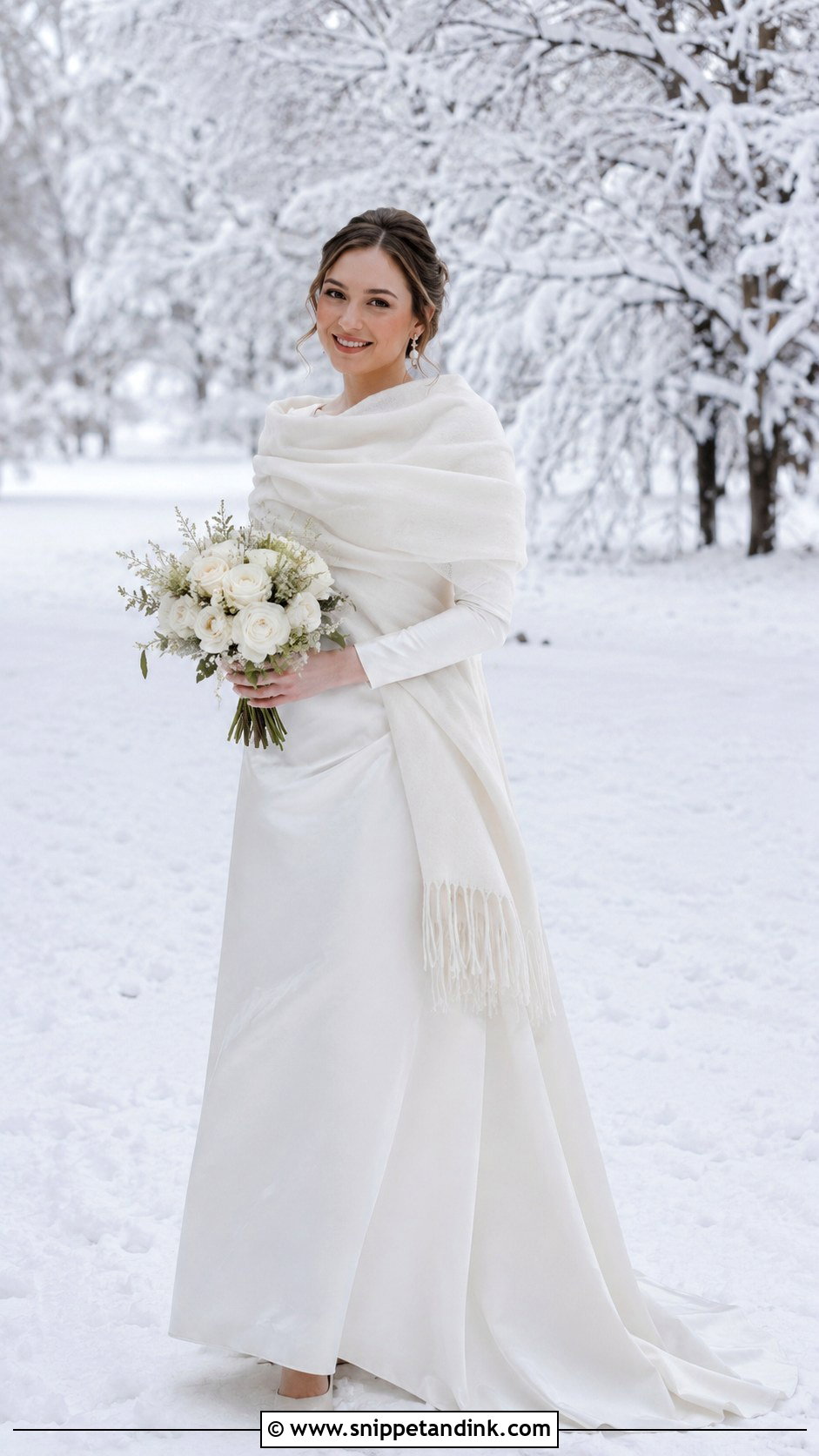 Winter Wedding Dress With Cashmere Scarf - Snippet and Ink - 30 Wedding Dress with Scarf Ideas