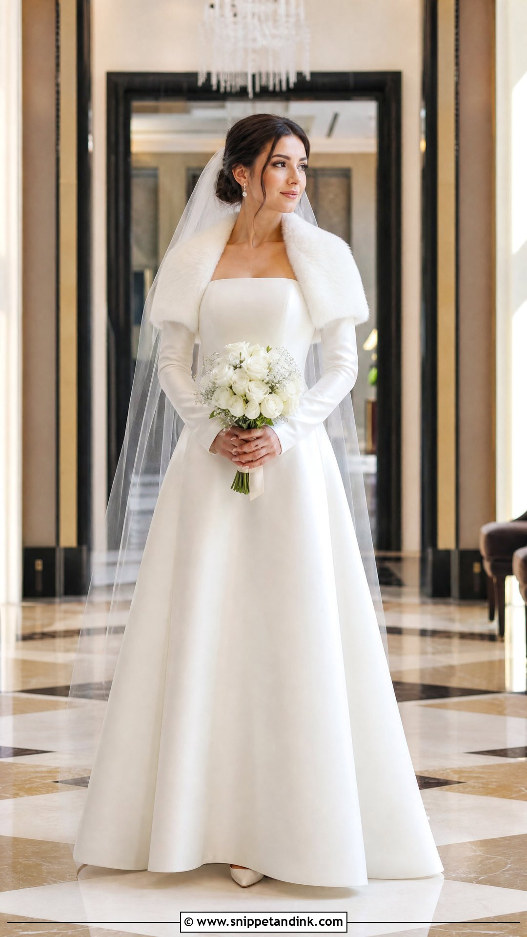 Winter Wedding Dress With Detachable Sleeves - Snippet and Ink - 20 Simple Winter Wedding Dress Ideas
