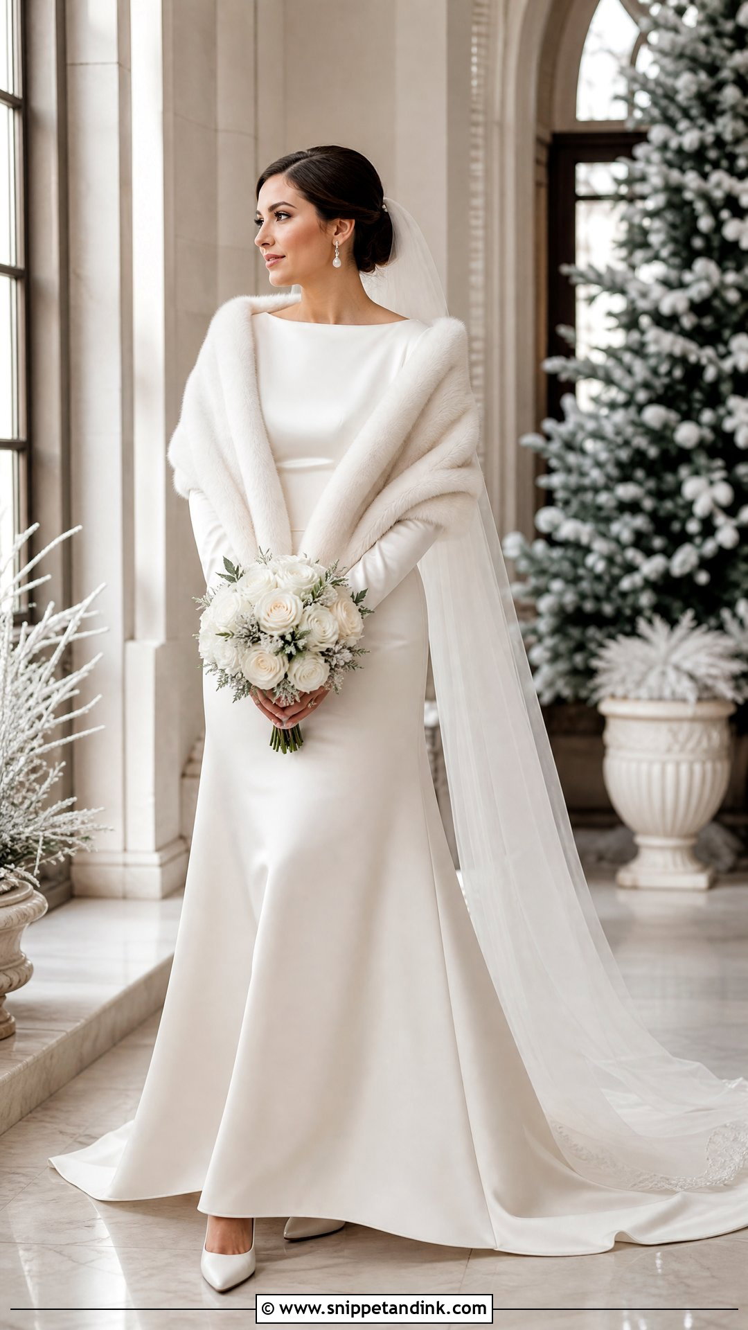 Winter Wedding Dress With Faux Fur Wrap - Snippet and Ink - 25 Gorgeous Wedding Dress Ideas