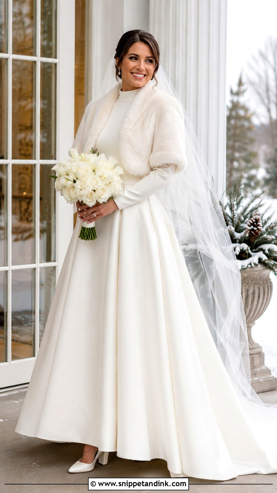 Winter Wedding Dress With Faux Fur Wrap - Snippet and Ink - 20 Decent Wedding Dresses
