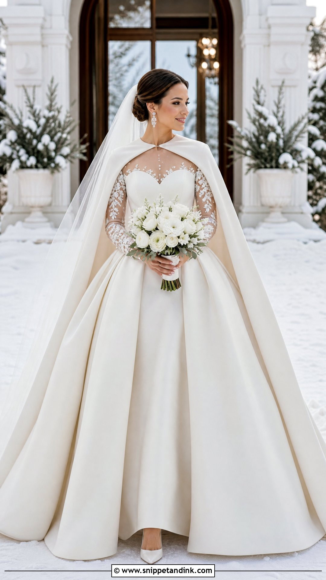 Winter Wedding Dress With Sheer Sleeves - Snippet and Ink - 20 Wedding Dress with Sheer Sleeves