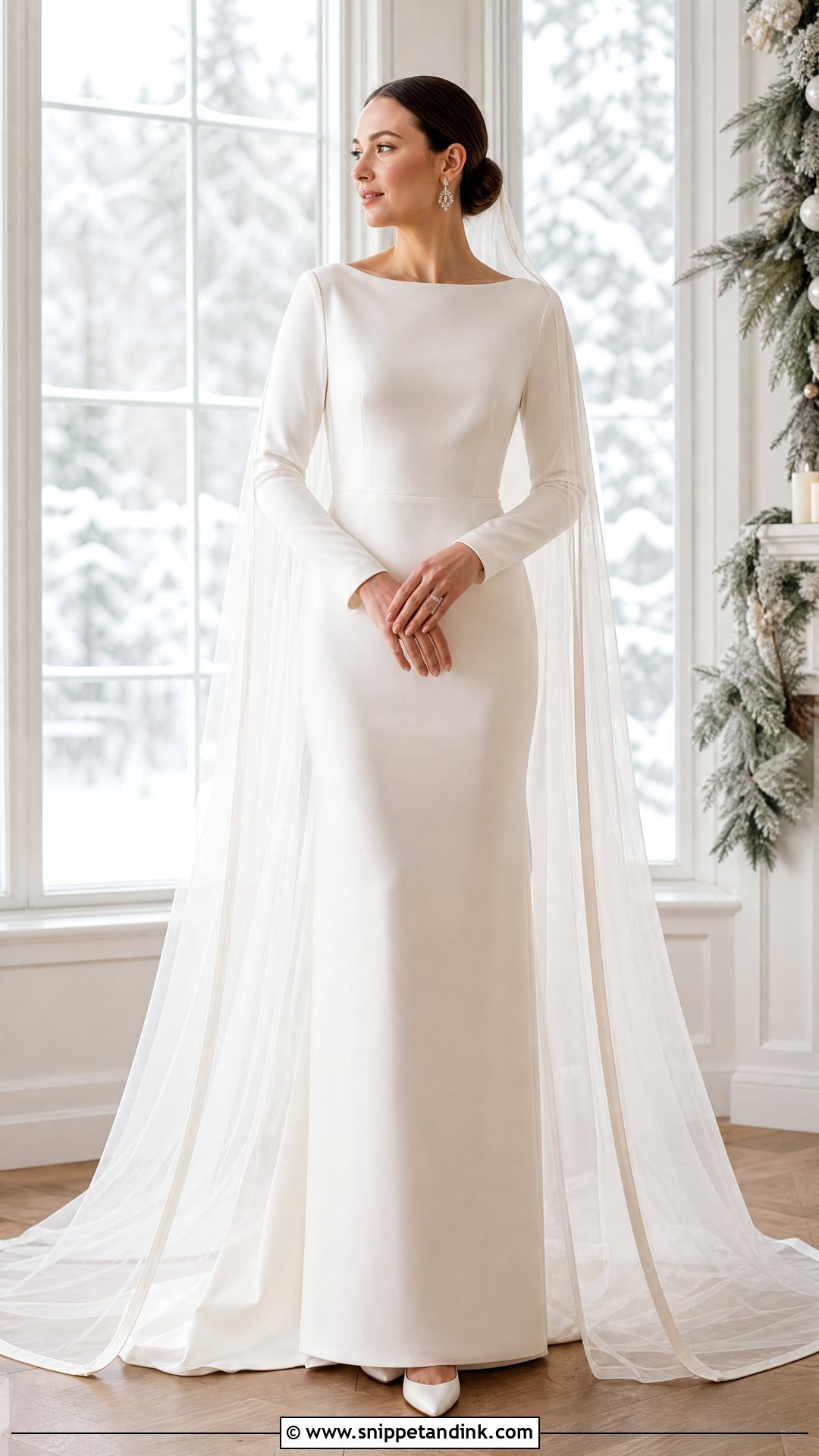 Winter Wedding Dress With Velvet Trim Wings - Snippet and Ink - 20 Wedding Dress Wings Ideas