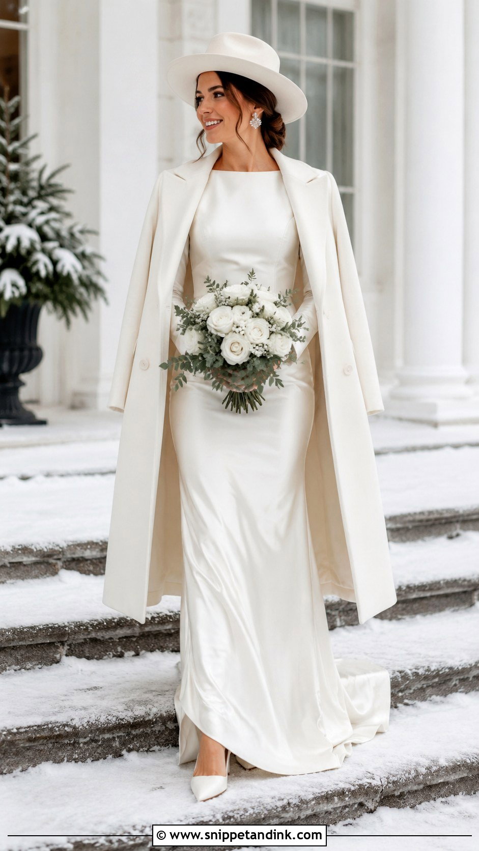 Winter Wedding Dress With Wool Hat - Snippet and Ink - 20 Wedding Dress with Hat Ideas