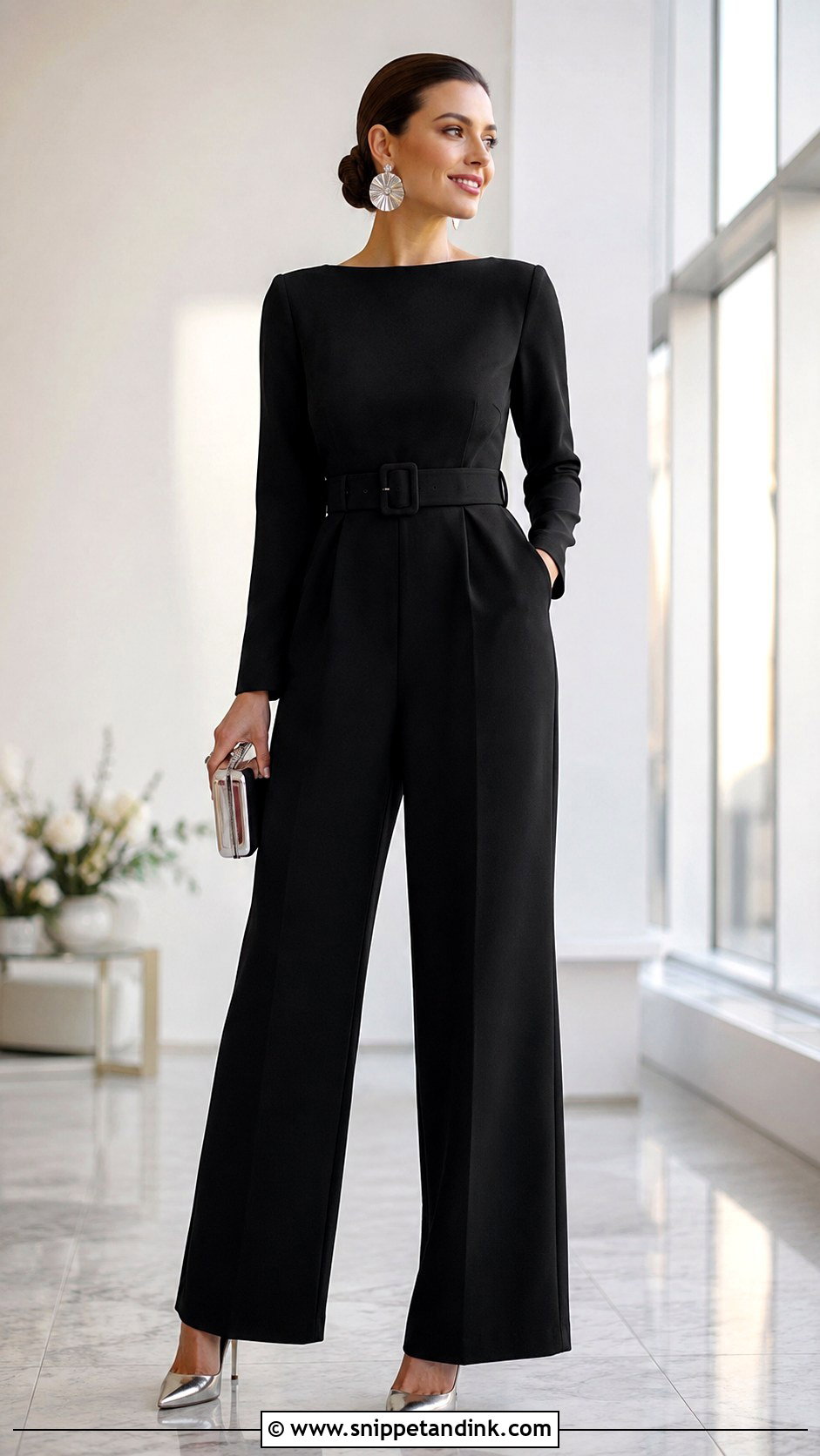 Winter Wedding Jumpsuit With Heels - Snippet and Ink - 25 Winter Wedding Outfits for Women