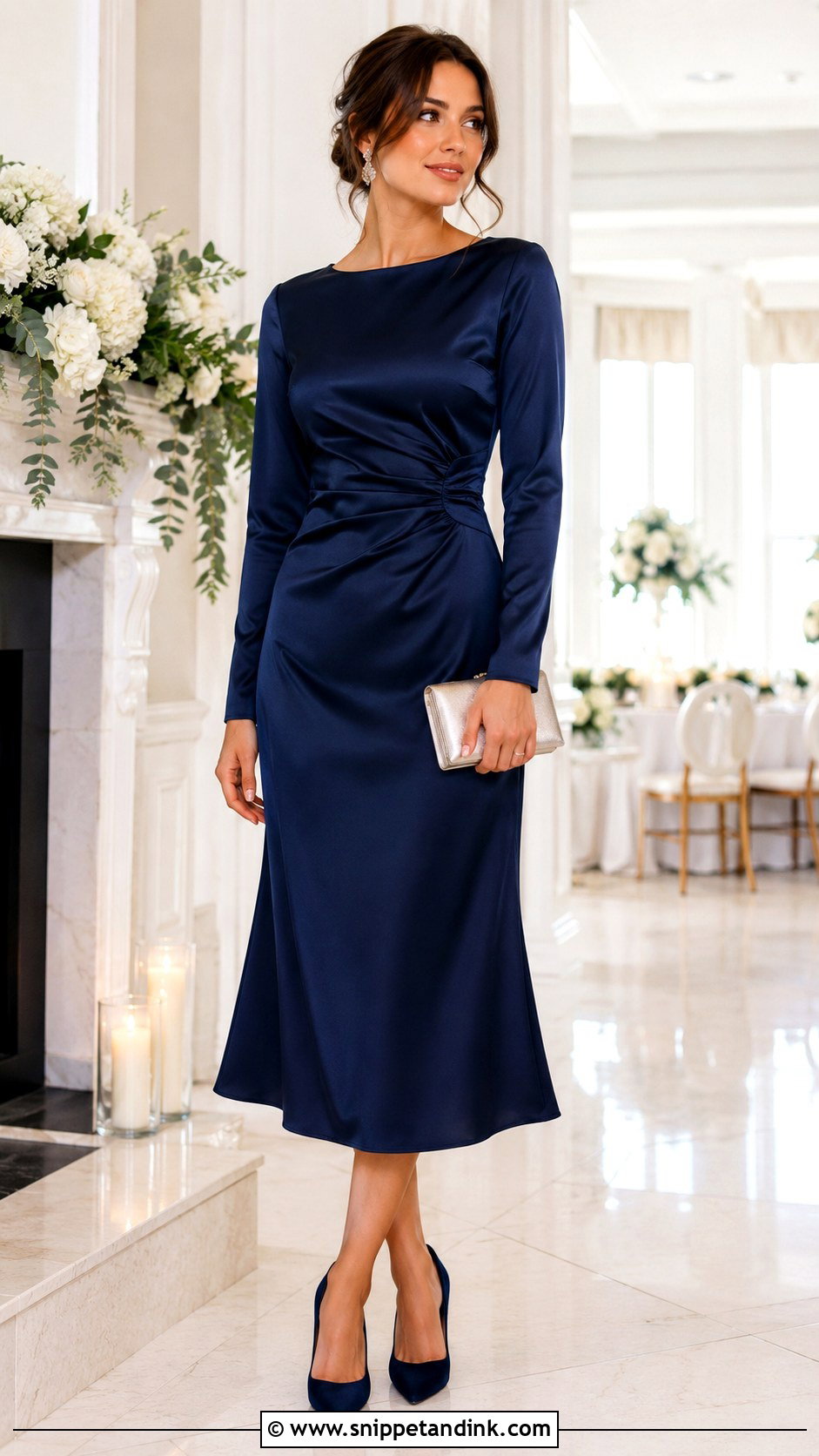 Winter Wedding Long Sleeve Dress Outfit - Snippet and Ink - 30 Trendy Wedding Outfits