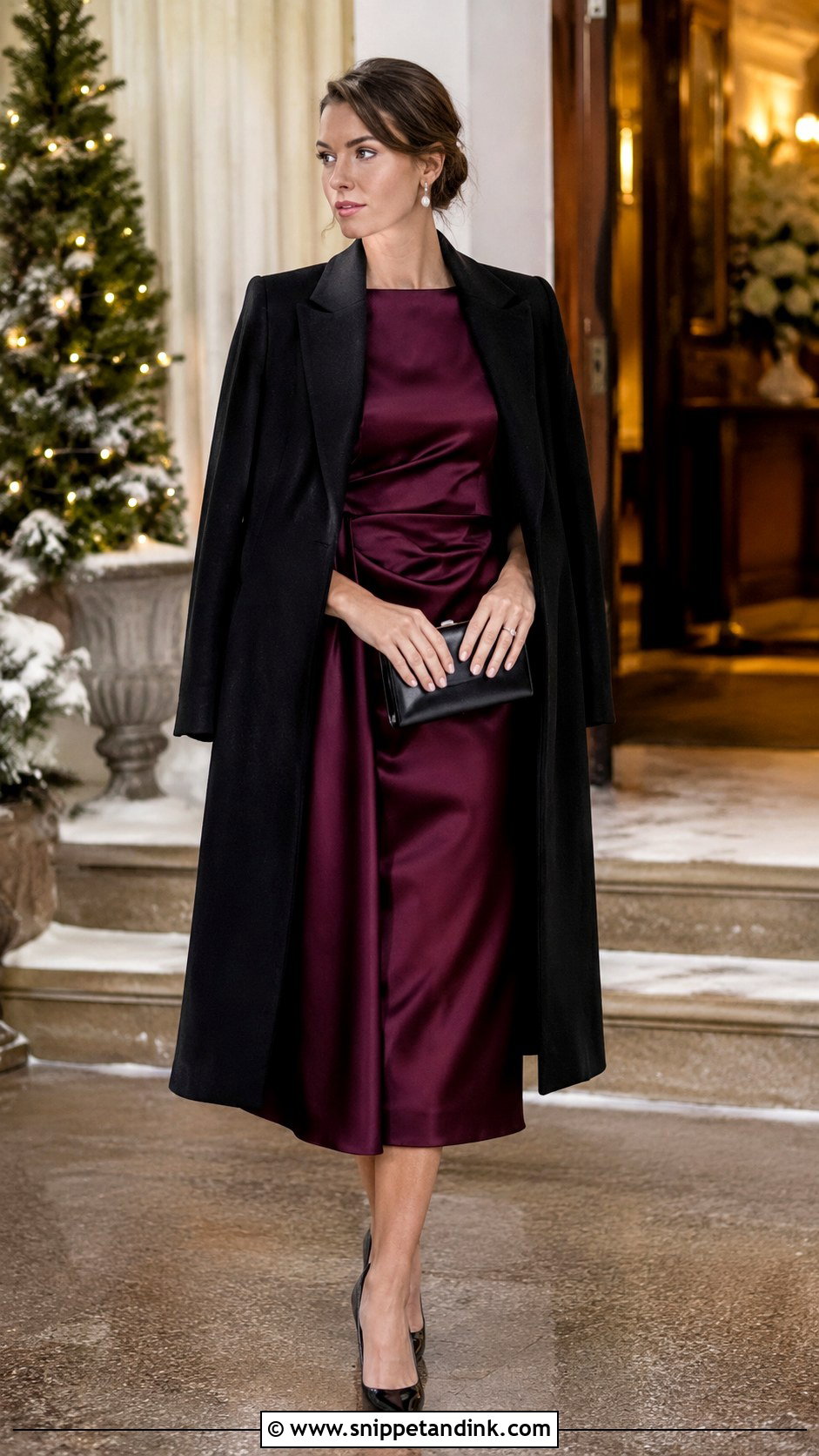 Winter Wedding Outfit With Cape Coat - Snippet and Ink - 30 Winter Wedding Outfits