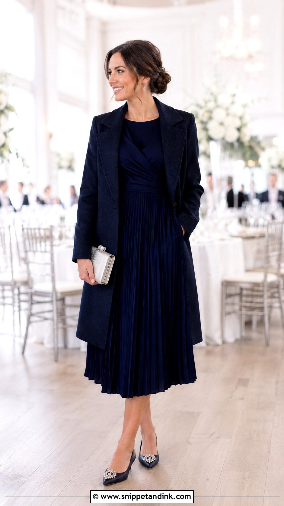 Winter Wedding Outfit With Dressy Flats - Snippet and Ink - 30 Winter Wedding Outfit Ideas