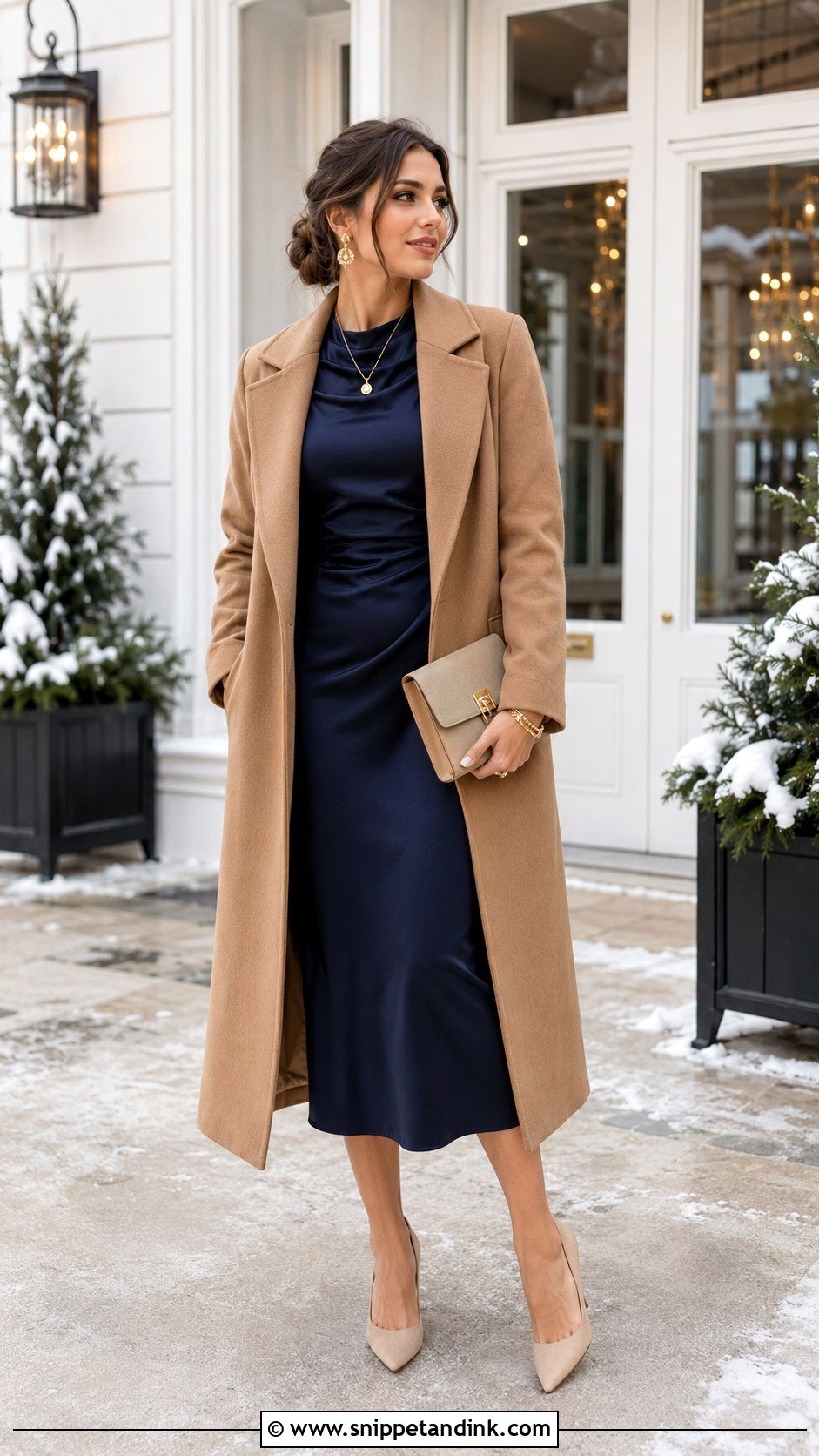 Winter Wedding Outfit With Long Coat - Snippet and Ink - 25 Winter Wedding Outfits for Women