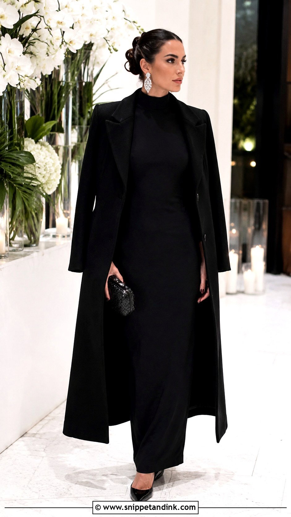 Winter Wedding Outfit With Statement Earrings - Snippet and Ink - 30 Winter Wedding Outfits