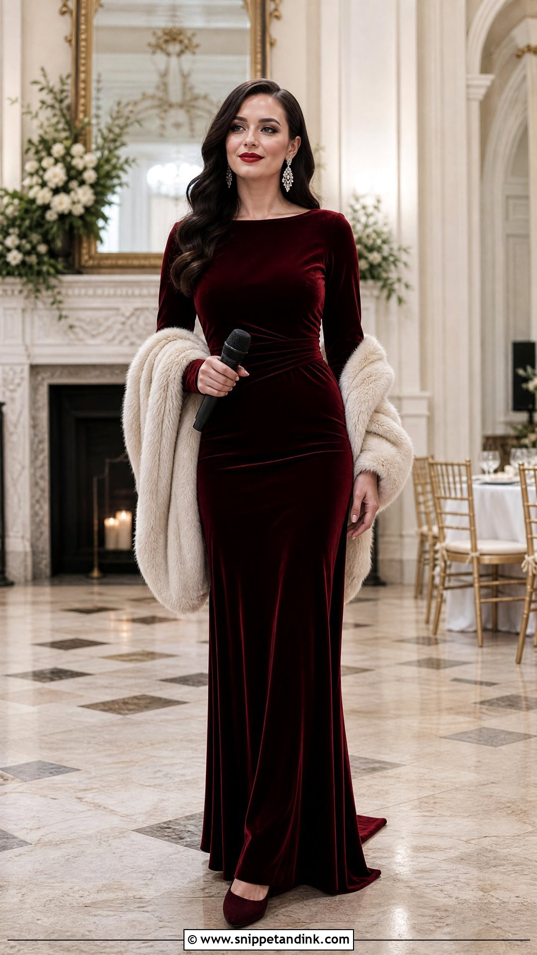 Winter Wedding Singer Velvet Gown - Snippet and Ink - 20 Wedding Singer Outfit Ideas