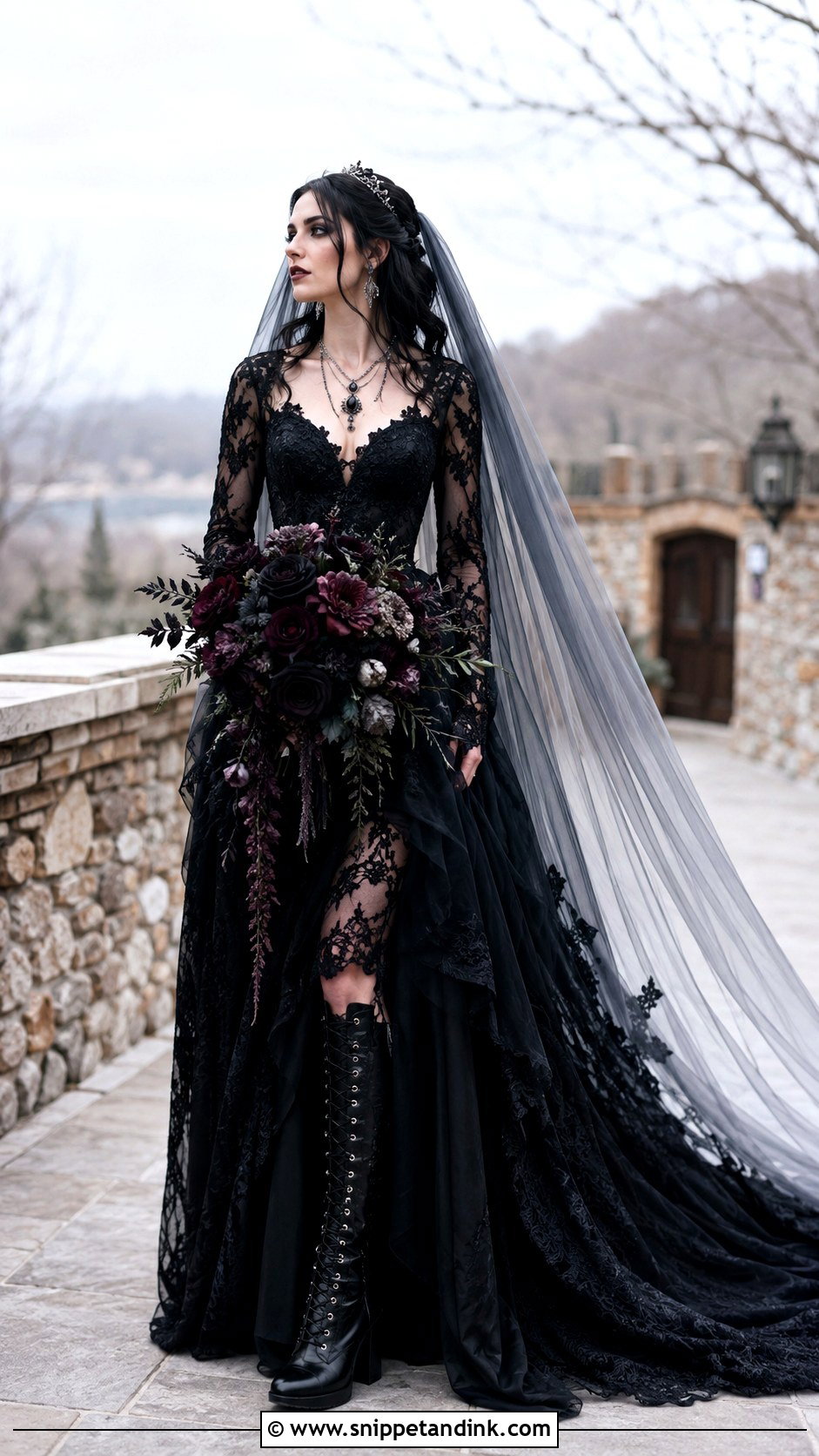 Witchy Wedding Dress With Boots - Snippet and Ink - 30 Witchy Wedding Dress Ideas