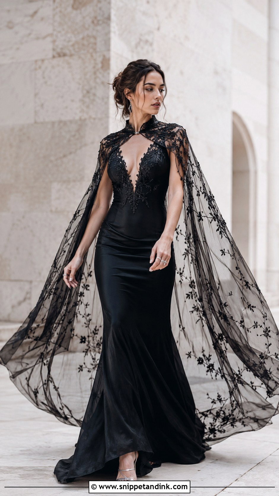 Witchy Wedding Dress With Cape - Snippet and Ink - 30 Witchy Wedding Dress Ideas