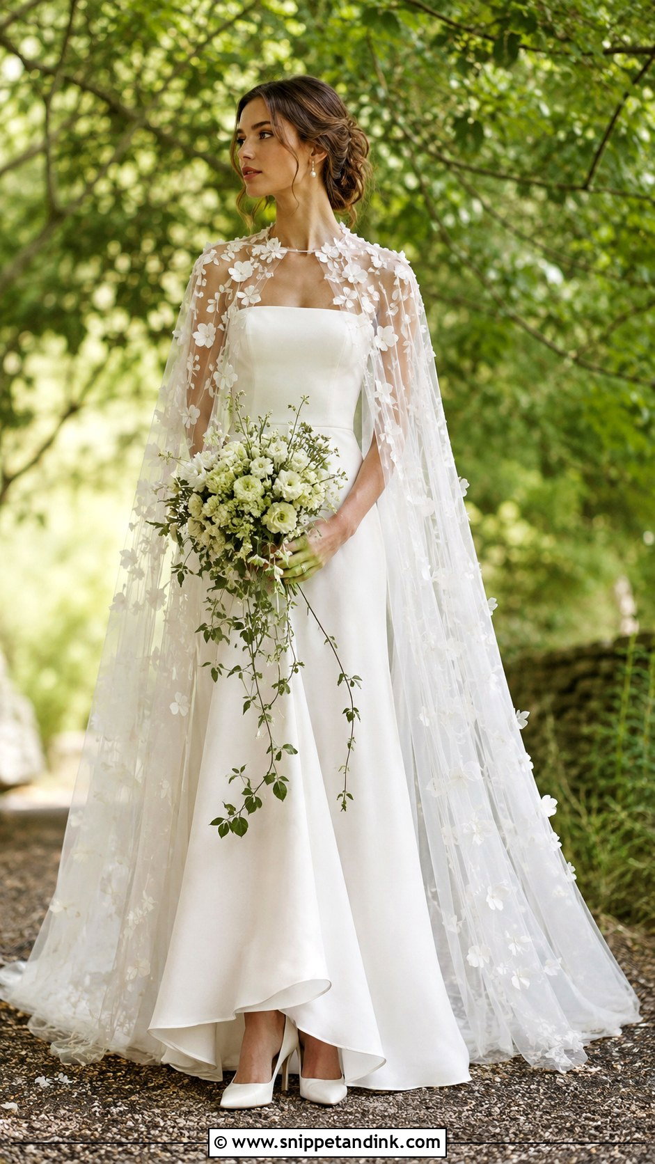 Woodland Fairy Cape Wedding Dress - Snippet and Ink - 30 Woodland Fairy Wedding Dress Ideas