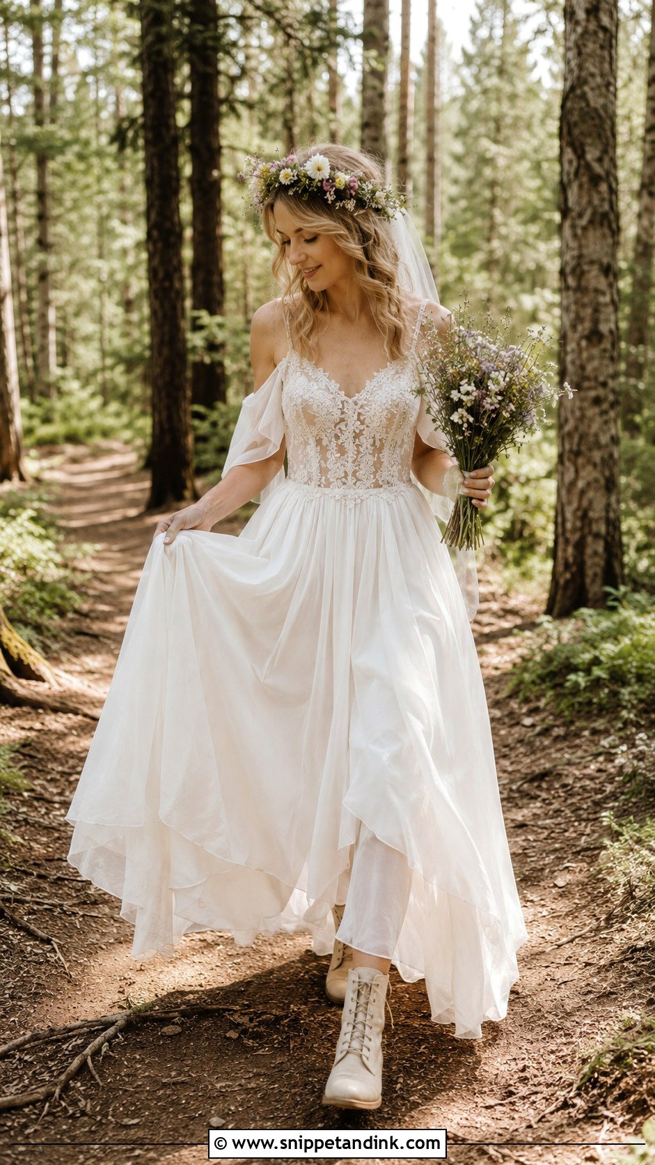 Woodland Fairy Elopement Wedding Dress - Snippet and Ink - 30 Woodland Fairy Wedding Dress Ideas