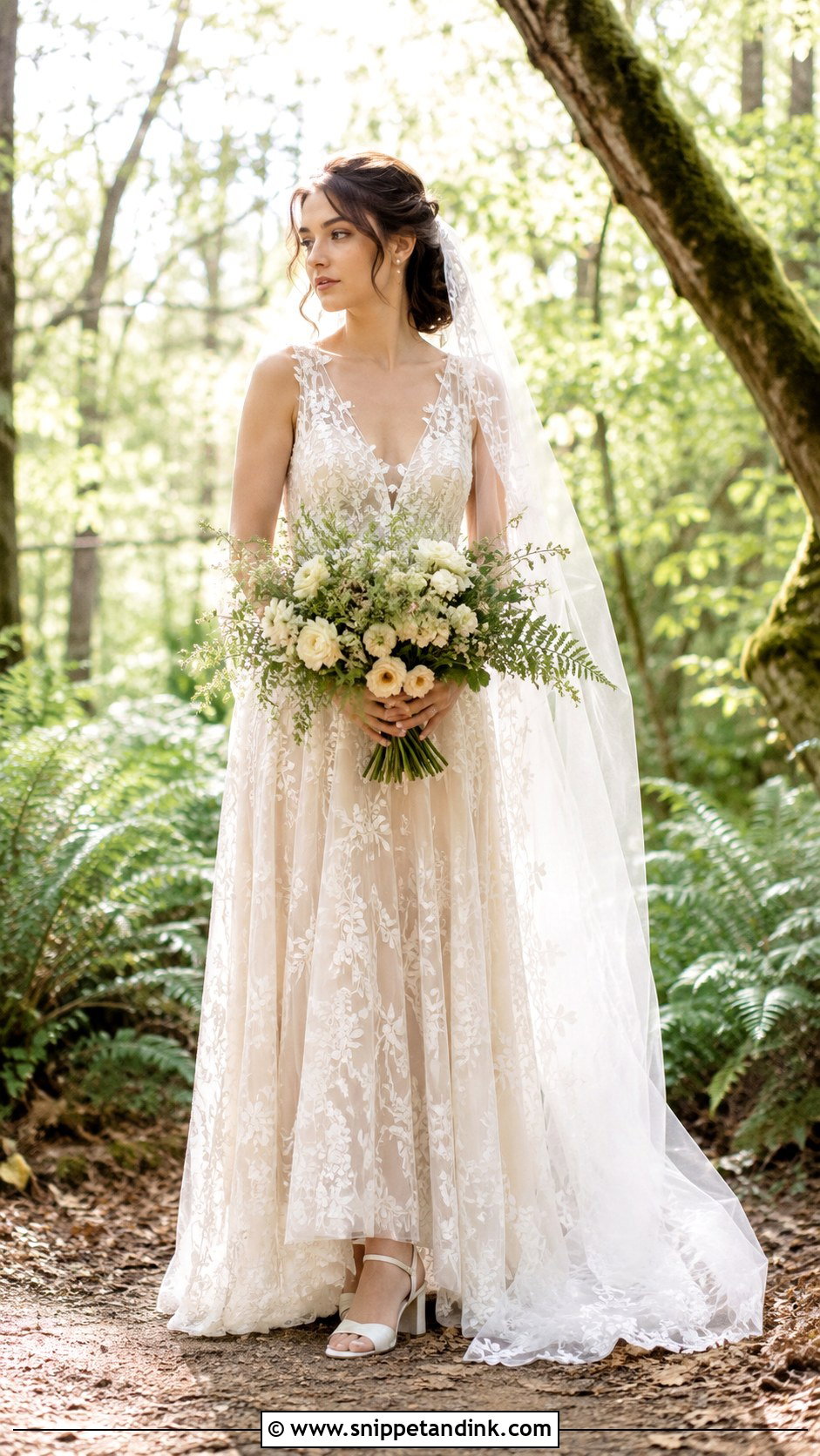 Woodland Fairy Lace Wedding Dress - Snippet and Ink - 30 Woodland Fairy Wedding Dress Ideas