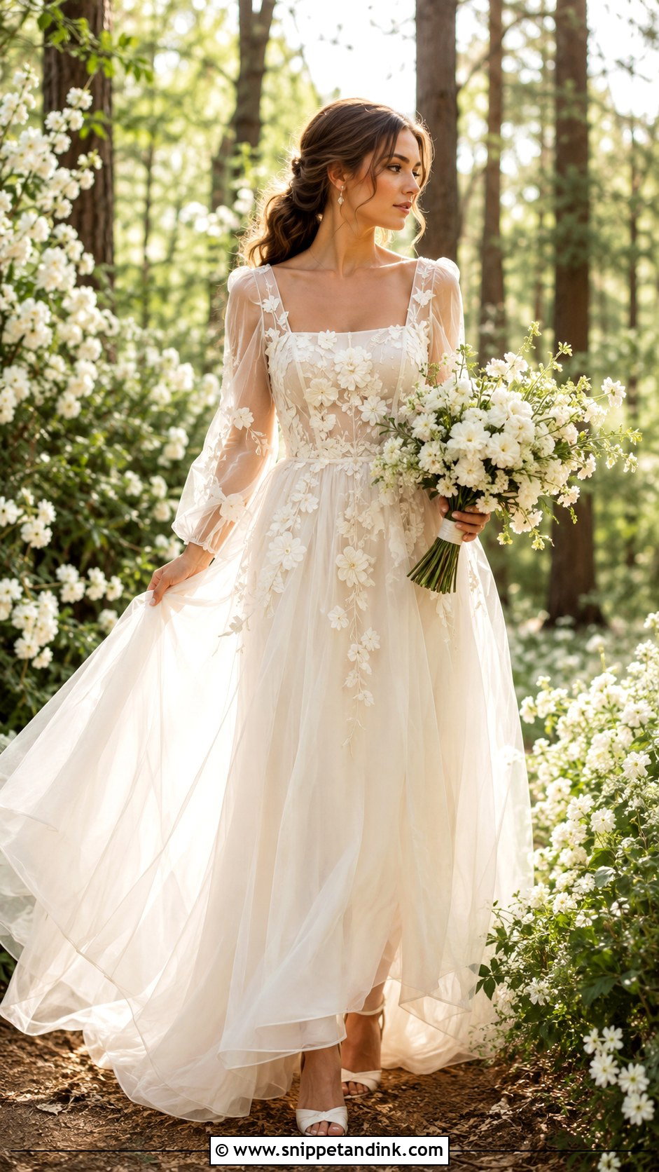 Woodland Fairy Organza Wedding Dress - Snippet and Ink - 30 Woodland Fairy Wedding Dress Ideas