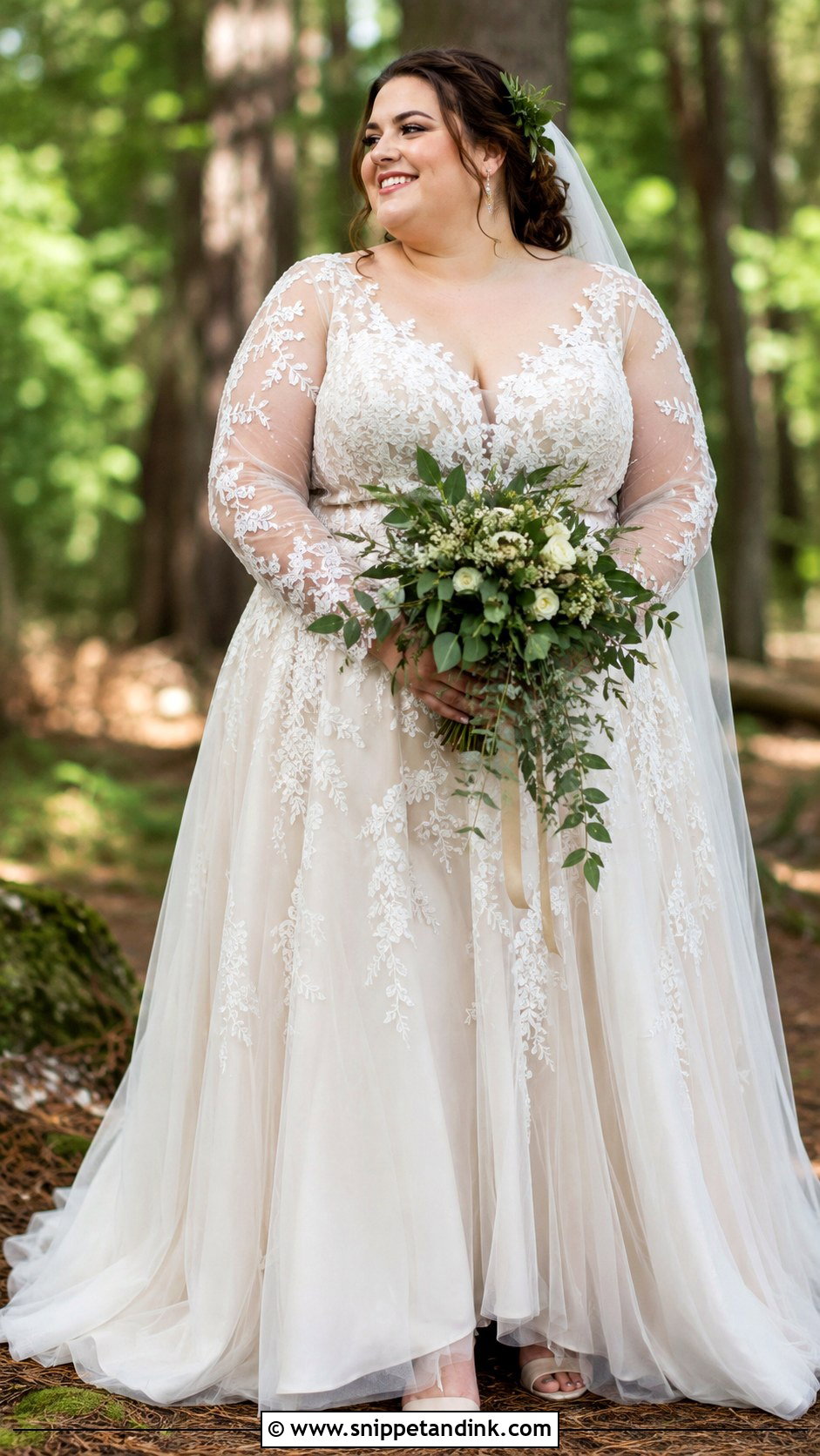 Woodland Fairy Plus Size Wedding Dress - Snippet and Ink - 30 Woodland Fairy Wedding Dress Ideas