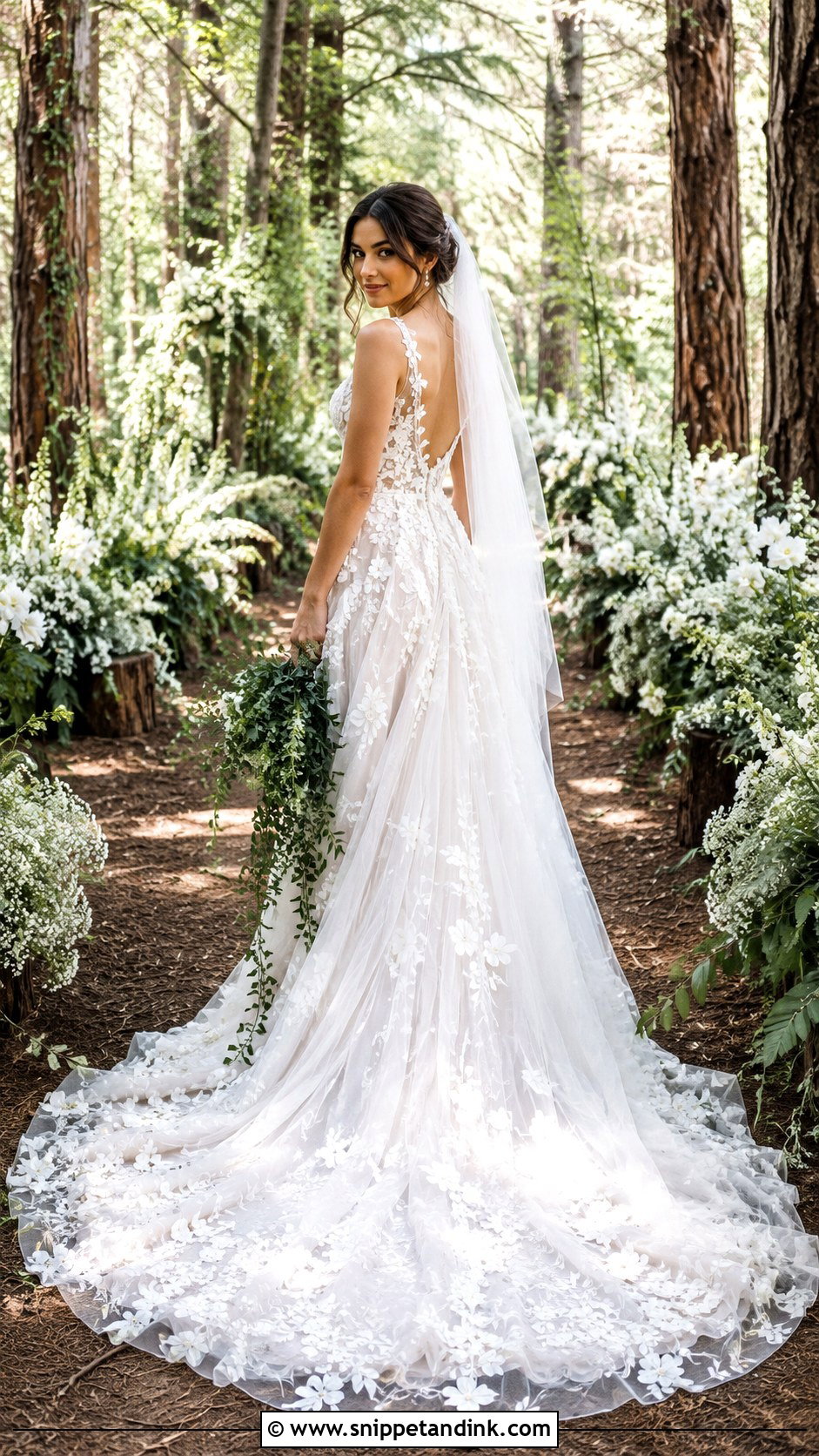 Woodland Fairy Train Wedding Dress - Snippet and Ink - 30 Woodland Fairy Wedding Dress Ideas