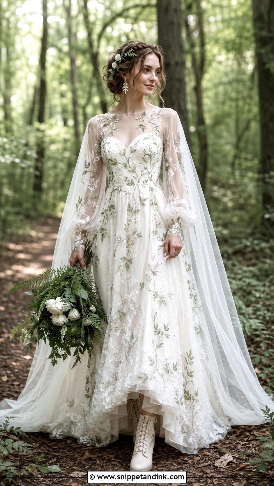 Woodland Fairytale Wedding Dress - Snippet and Ink - 20 Fairytale Wedding Dress with Sleeves