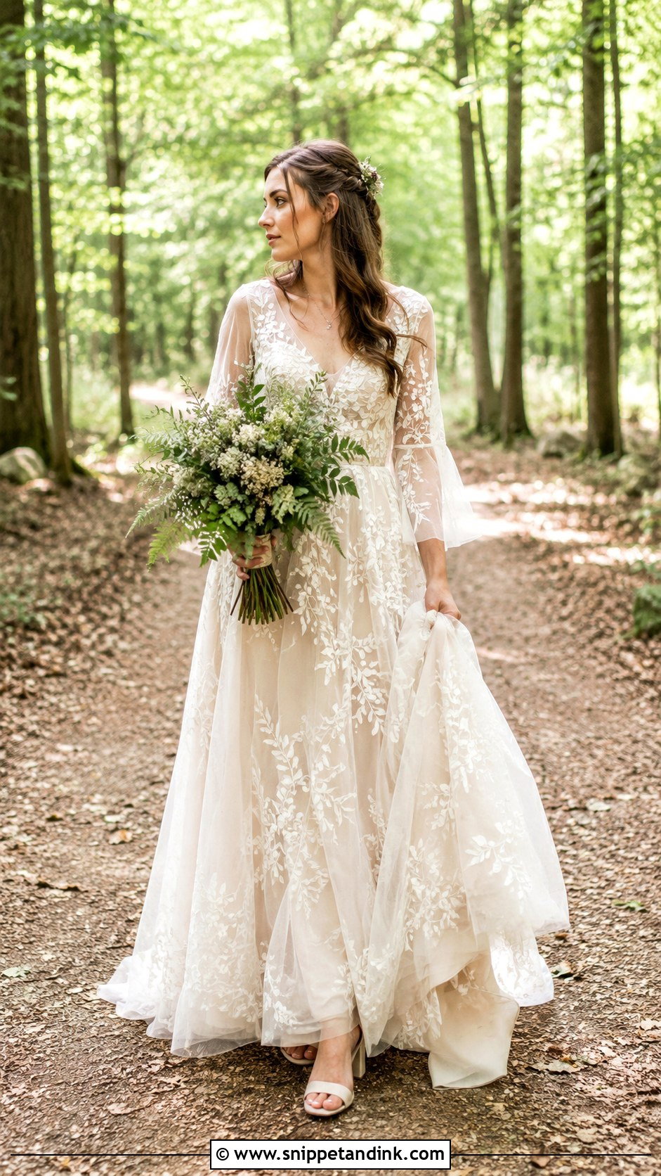 Woodland Wedding Dress - Snippet and Ink - 25 Fairycore Wedding Dress Ideas