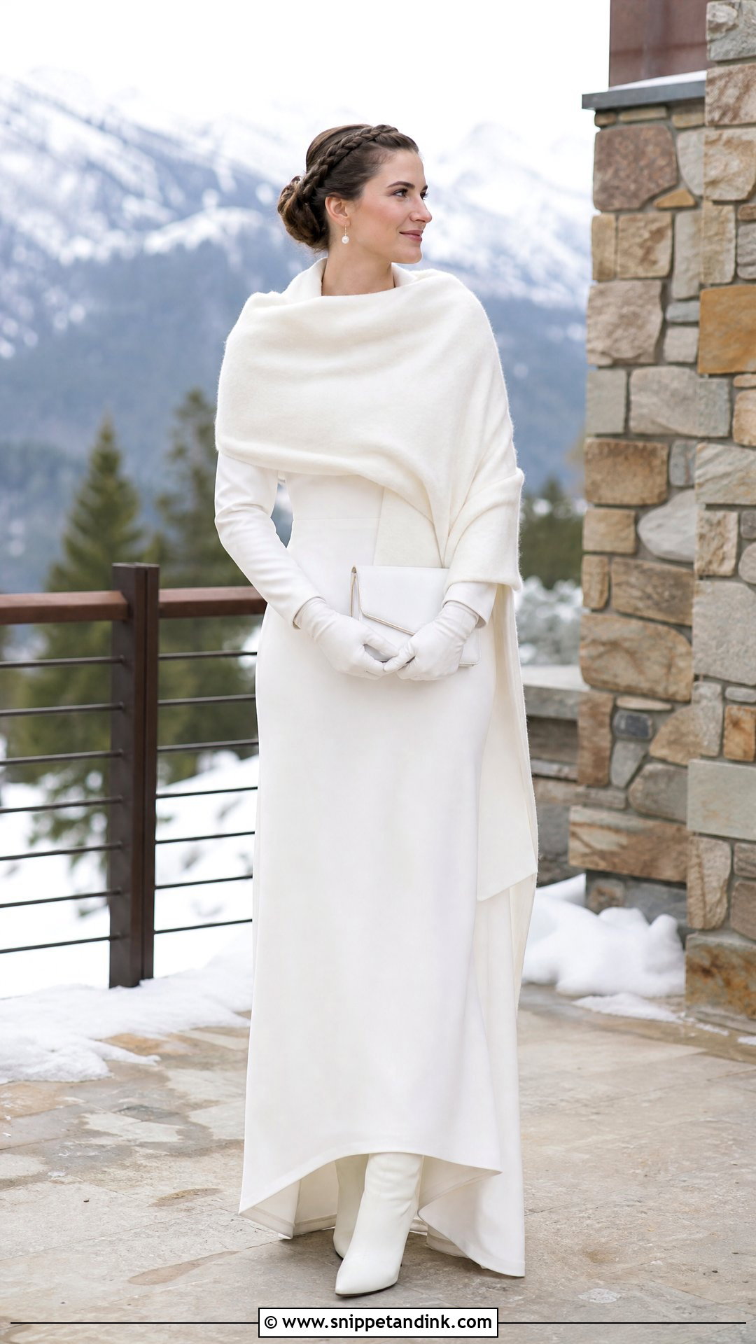 Wool Wedding Wrap With Winter Gown - Snippet and Ink - 20 Wedding Wraps Ideas