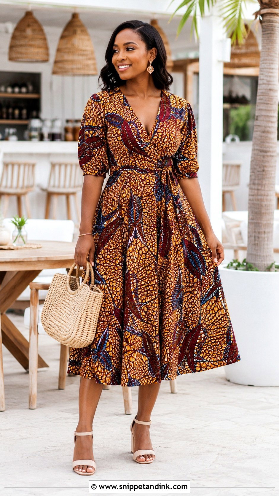 Wrap Ankara Flared Midi Gown - Snippet and Ink - 20 Ankara Fled Gown Ideas