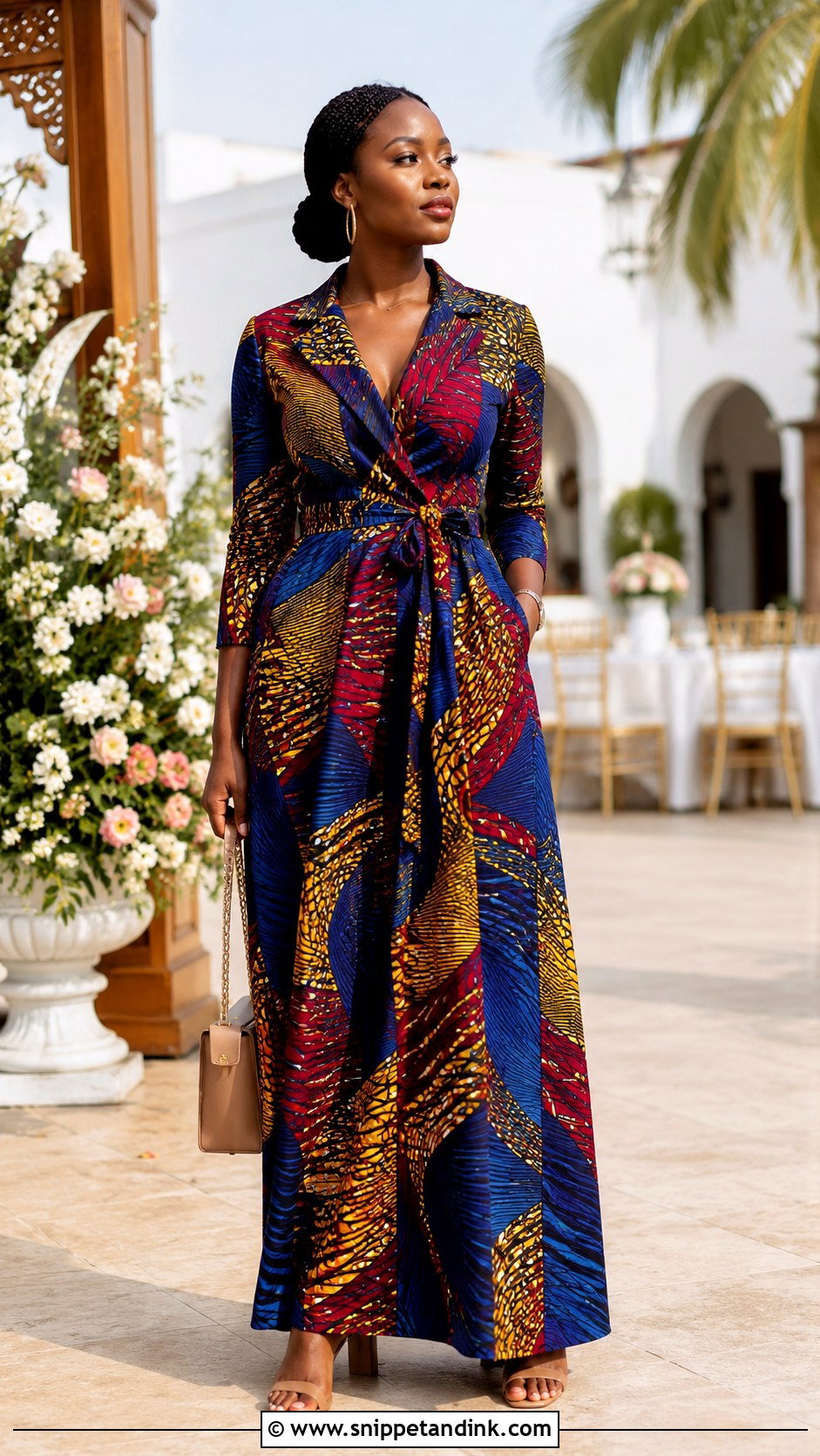 Wrap Ankara Long Gown - Snippet and Ink - 20 Ankara Long Gown Styles for Wedding