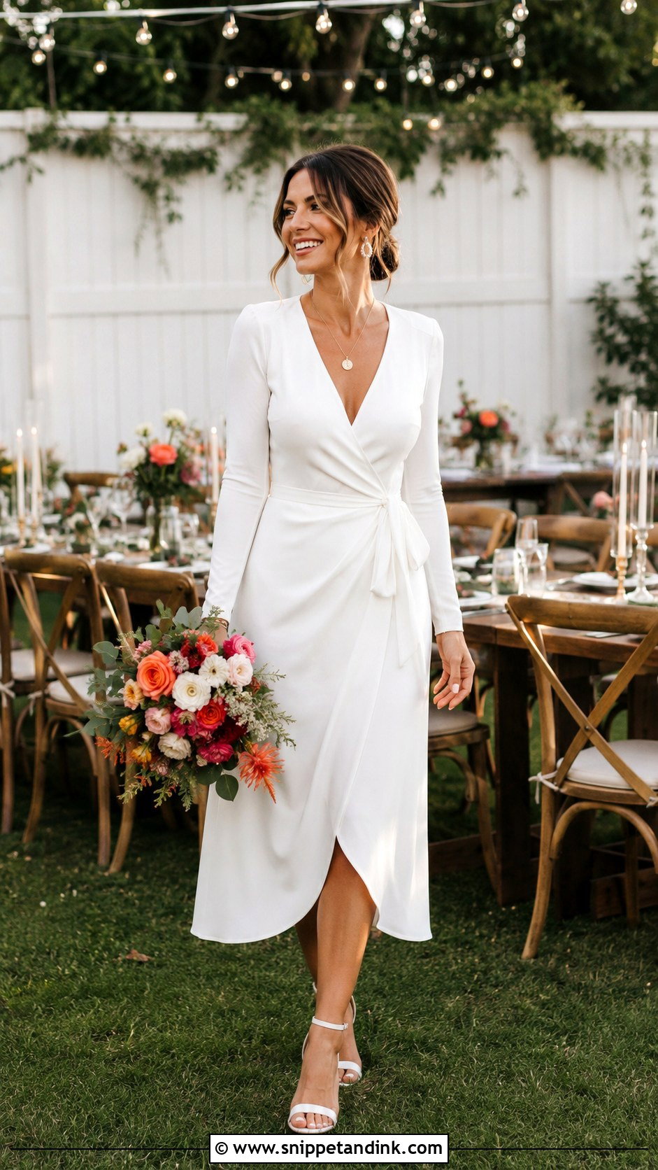 Wrap Backyard Wedding Dress - Snippet and Ink - 20 Backyard Wedding Dresses