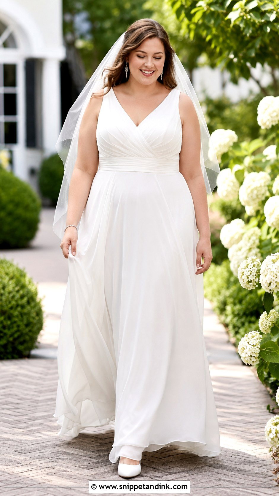 Wrap Bodice A Line Wedding Dress - Snippet and Ink - 20 Apple Shape Wedding Dress Ideas